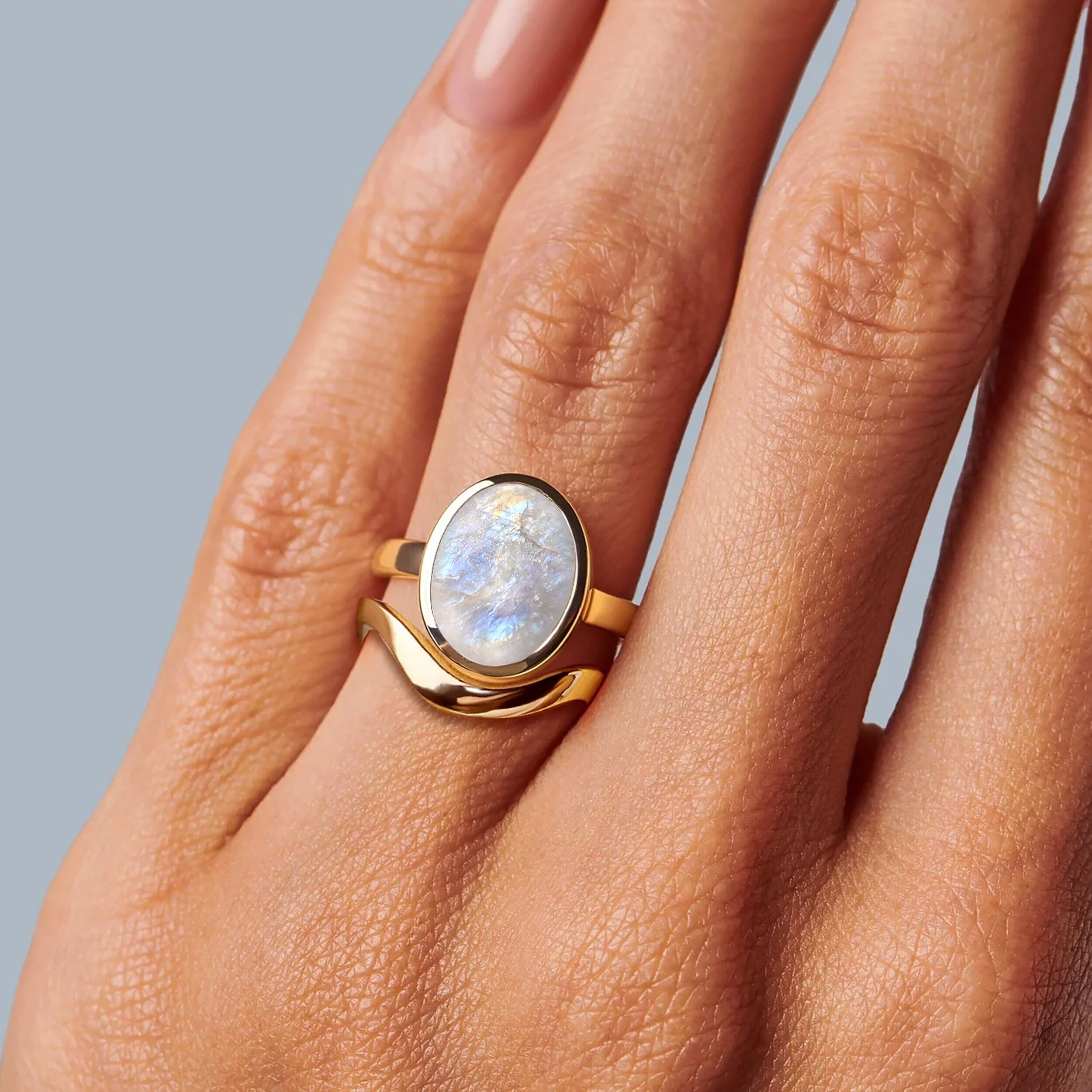 Raw Moonstone Enfolded Ring & Waves Band、mySite、hinf8tx79