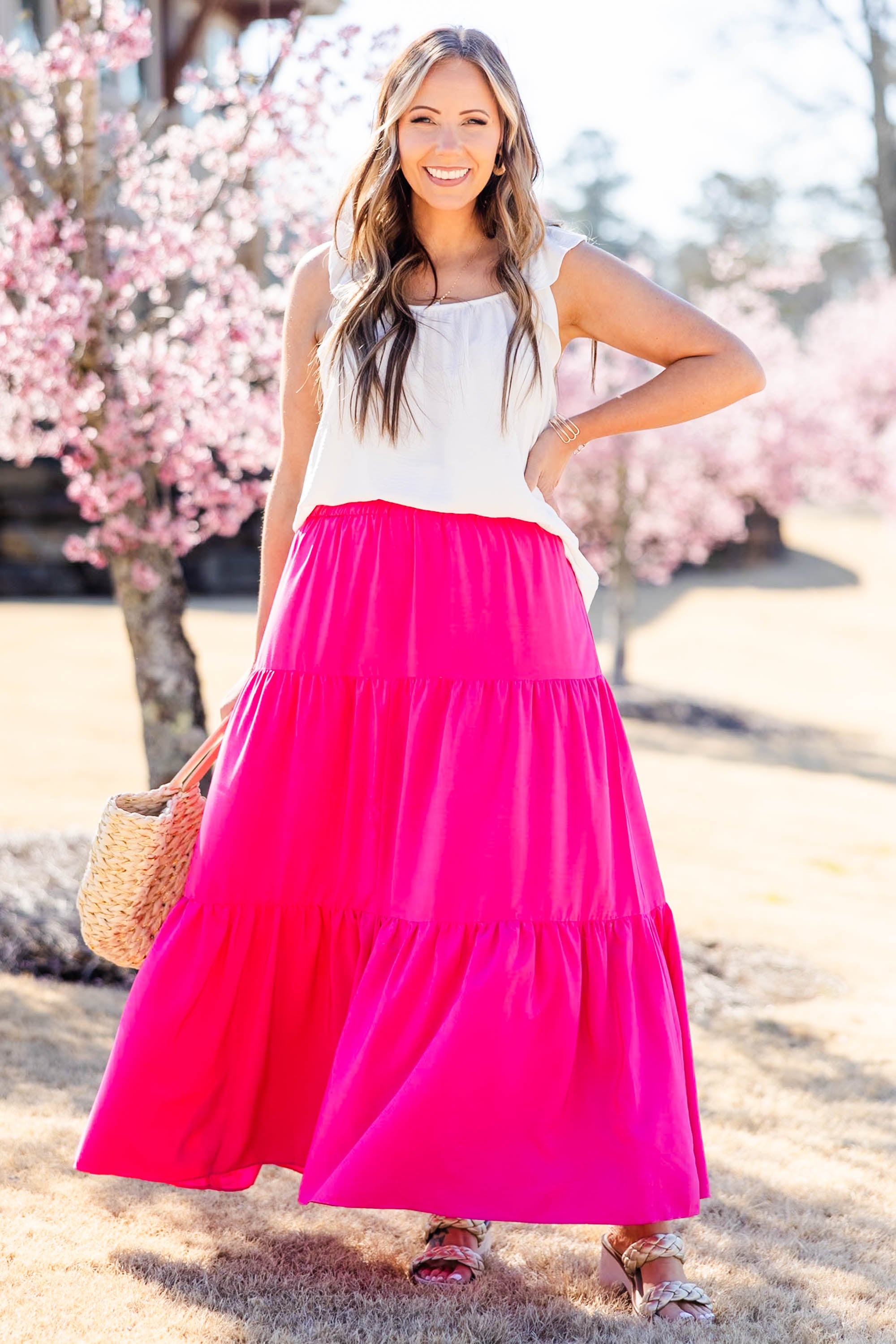  You're Glowing Maxi Skirt, Hot Pink、mySite、justintrudeaud