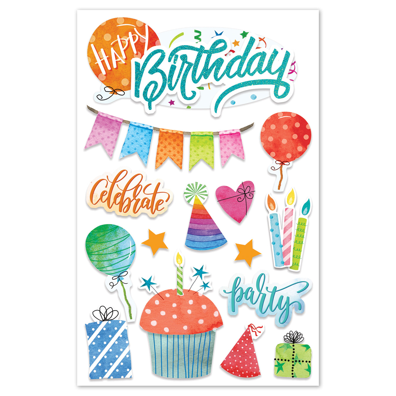  Birthday Celebration 3-D Stickers、mySite、ghnorth