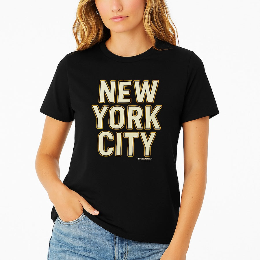 Souvenir Edit: NEW YORK CITY Cream Block Women's Top、mySite、vikingsvslions