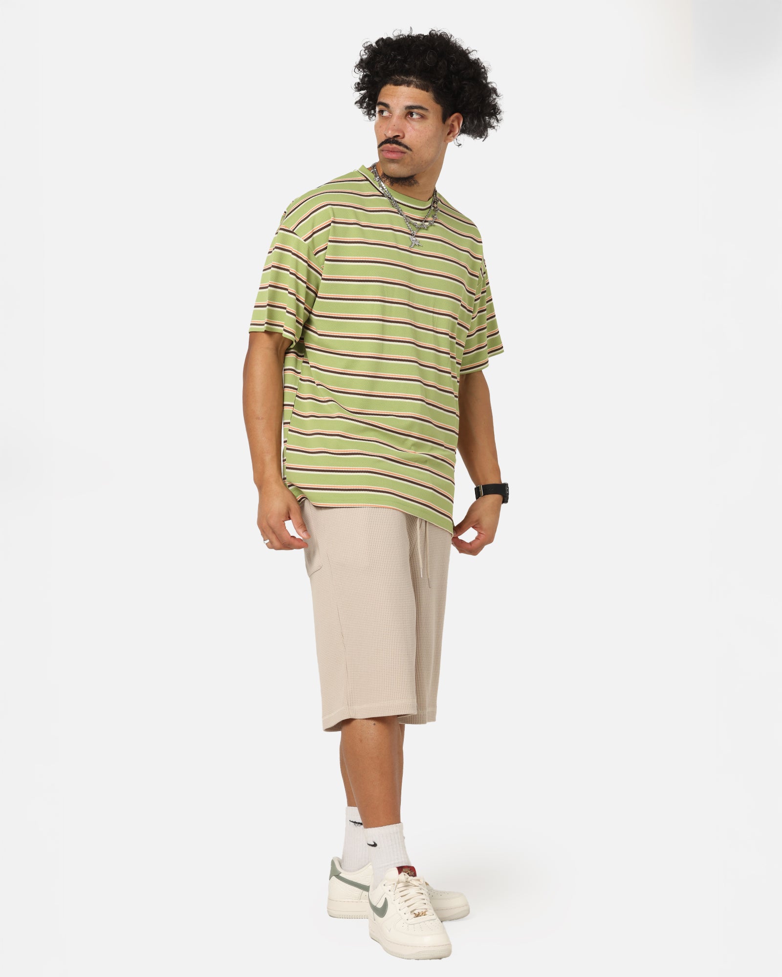 XXIII Standard Stripe T-Shirt Green/Orange、mySite、zt4zffjzw