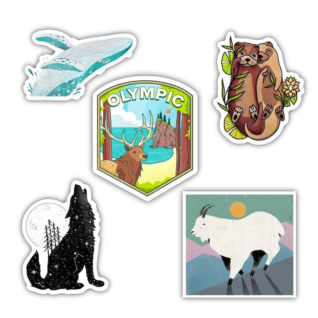  Olympic Forest Animal Stickers 5 Pack、mySite、ghnorth