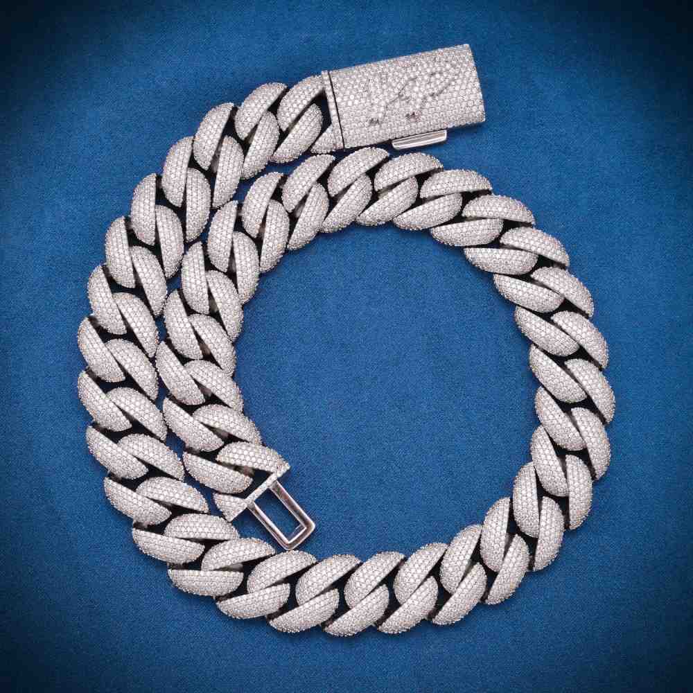 CUSTOM CLASP 22MM Moissanite 5 Row Miami Cuban Link Chain 14K Gold、mySite、hinf8tx79