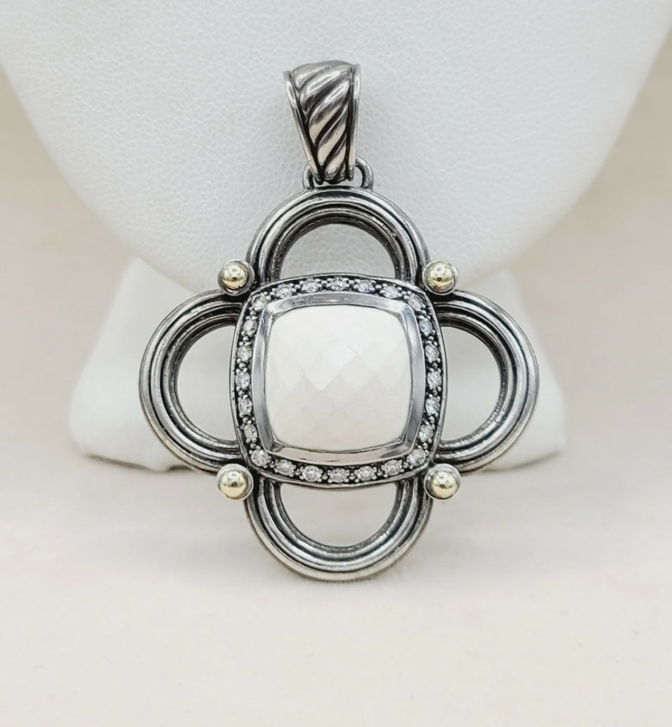 David Yurman Renaissance White Agate Diamond & Gold Pendant、mySite、hinf8tx79
