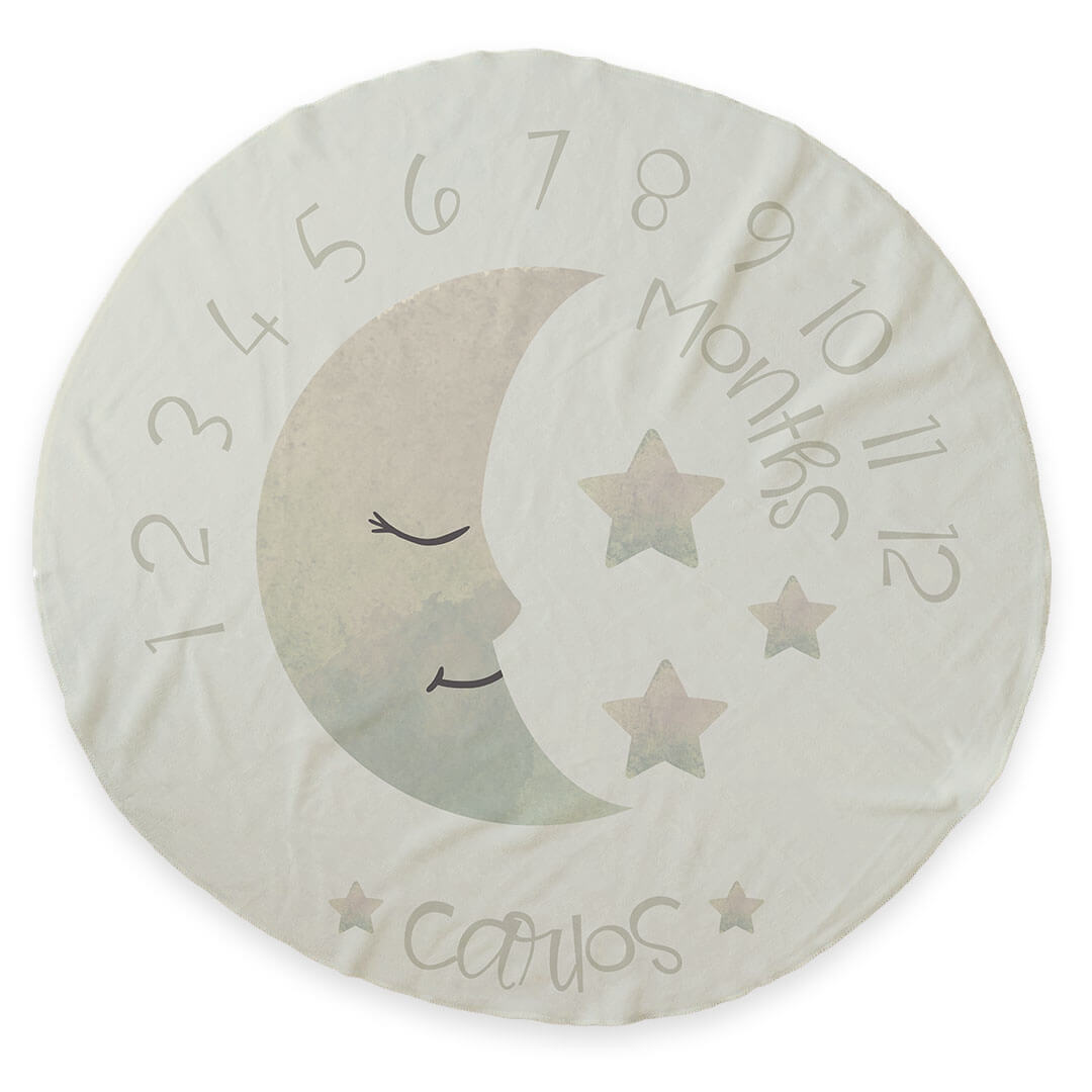  Personalized Round Milestone Blanket | Moon、mySite、layawaytickets
