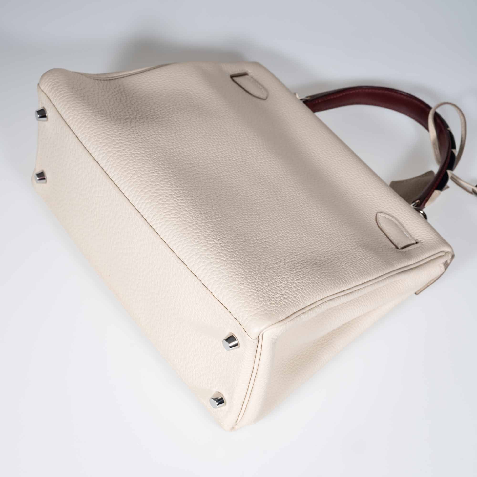 Hermès Kelly 28 Retourne au Galop Craie, Rouge H, Fauve and Black Togo Palladium Hardware、mySite、garminoutage.com