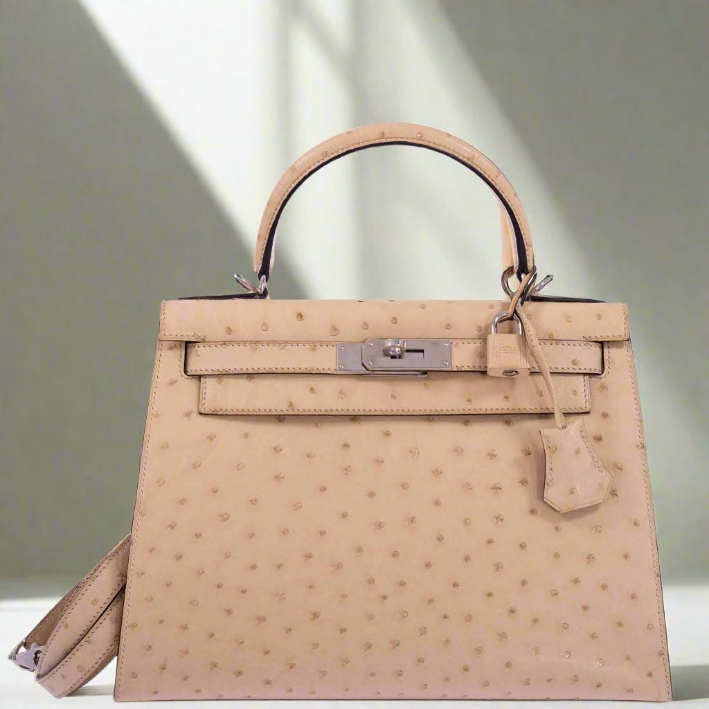 Hermès Kelly 28 Sellier Parchemin Ostrich Palladium Hardware、mySite、garminoutage.com