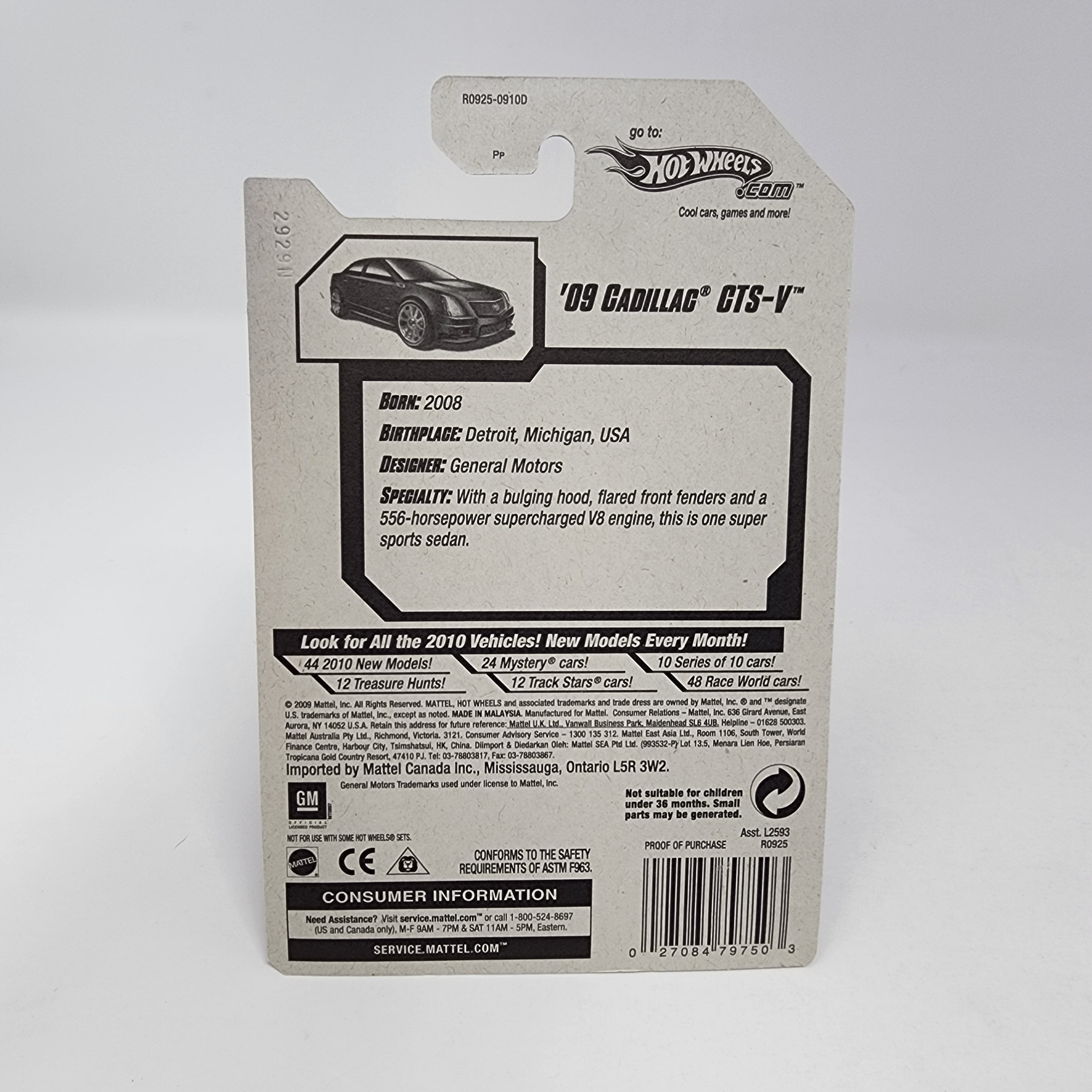 '09 Cadillac CTS-V #10 * BLACK * Hot Wheels 2010 New Models、mySite、hgirdovlk