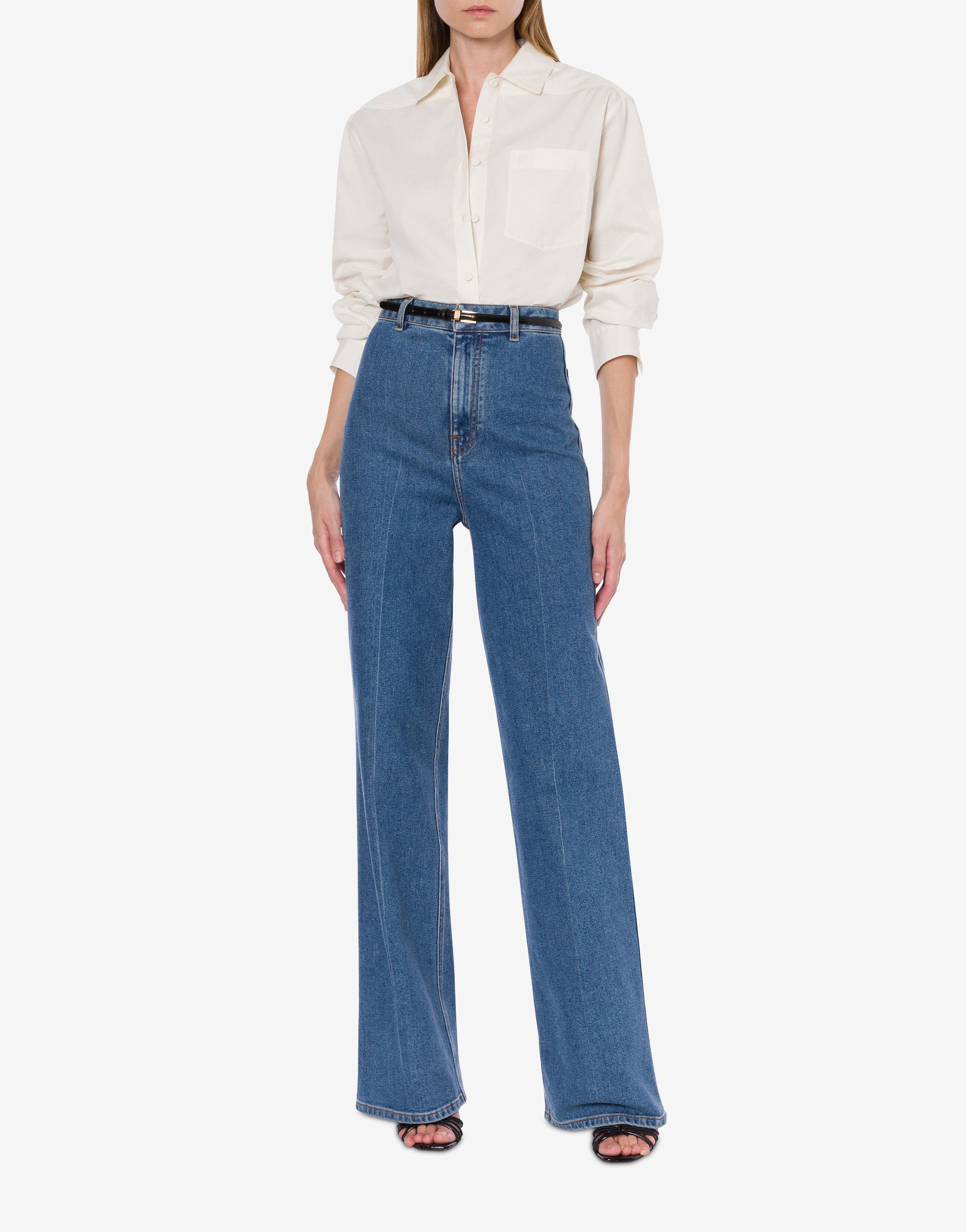 Camicia oversize in cotone jacquard、mySite、aoinhome