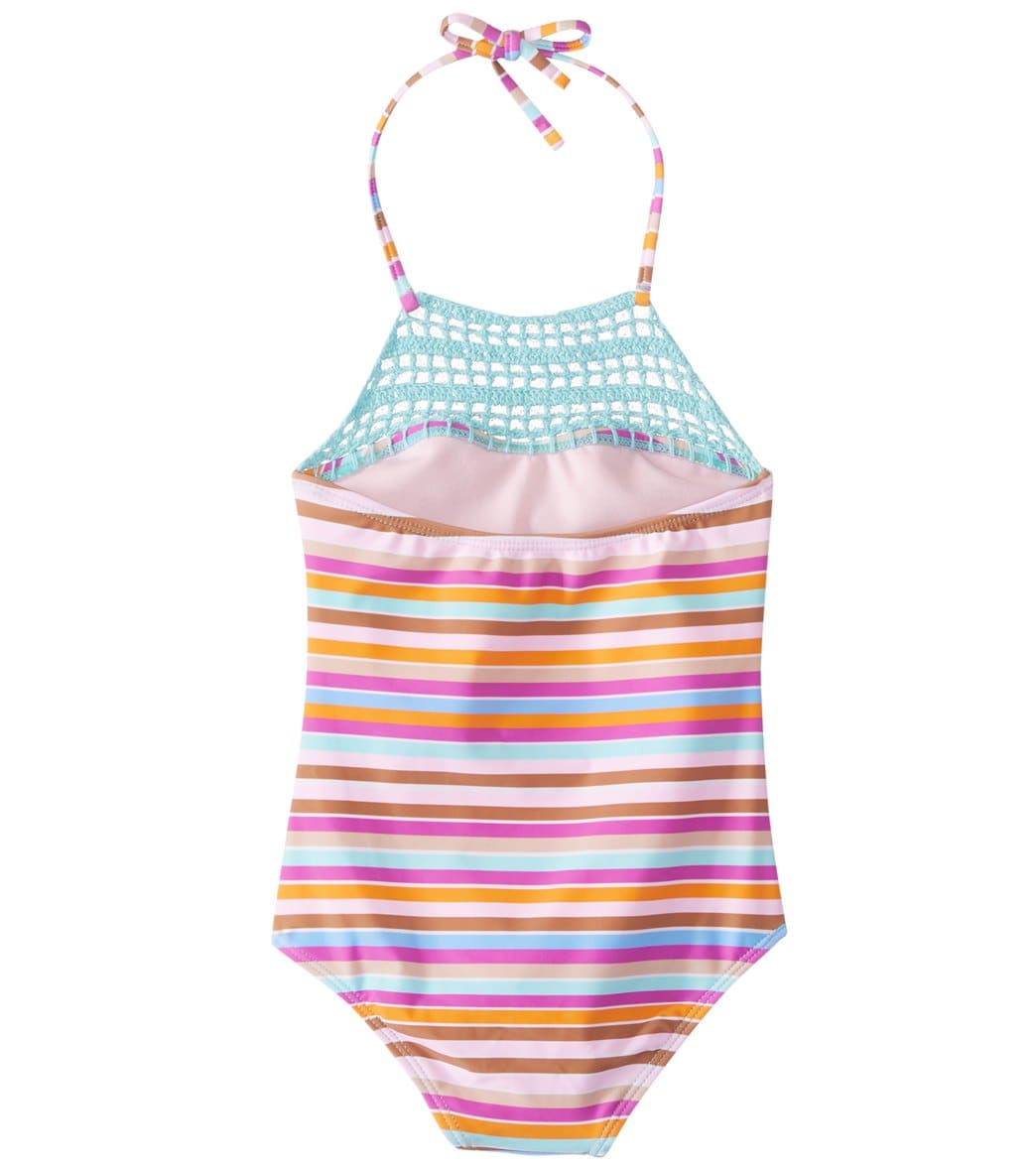 Raisins Girls' Laguna Stripes Blossom One Piece Swimsuit (Little Kid)、mySite、noshort