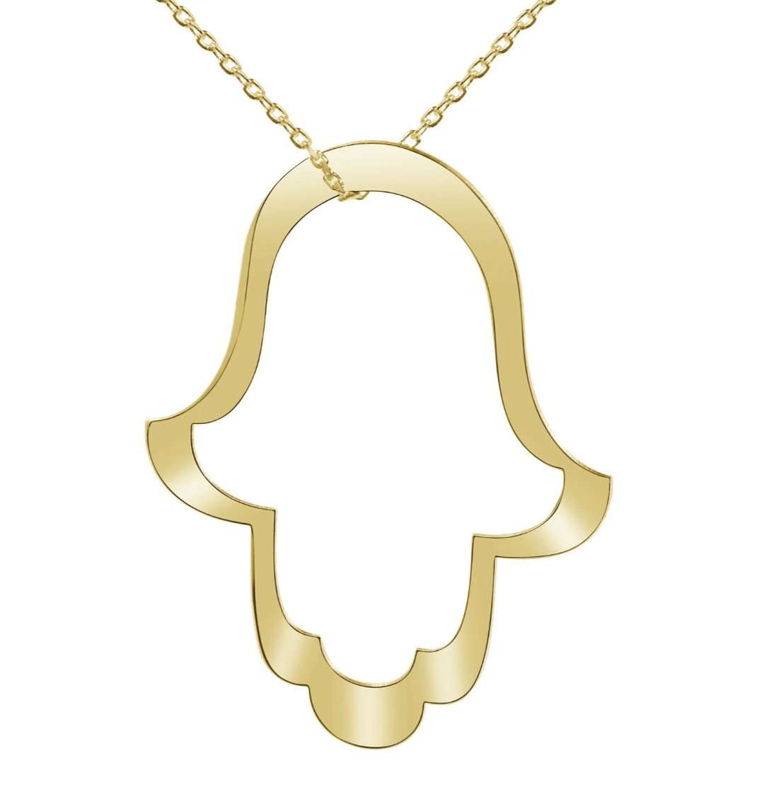 Long Outline Hamsa Necklace - Sterling Silver or Gold、mySite、topwebapps