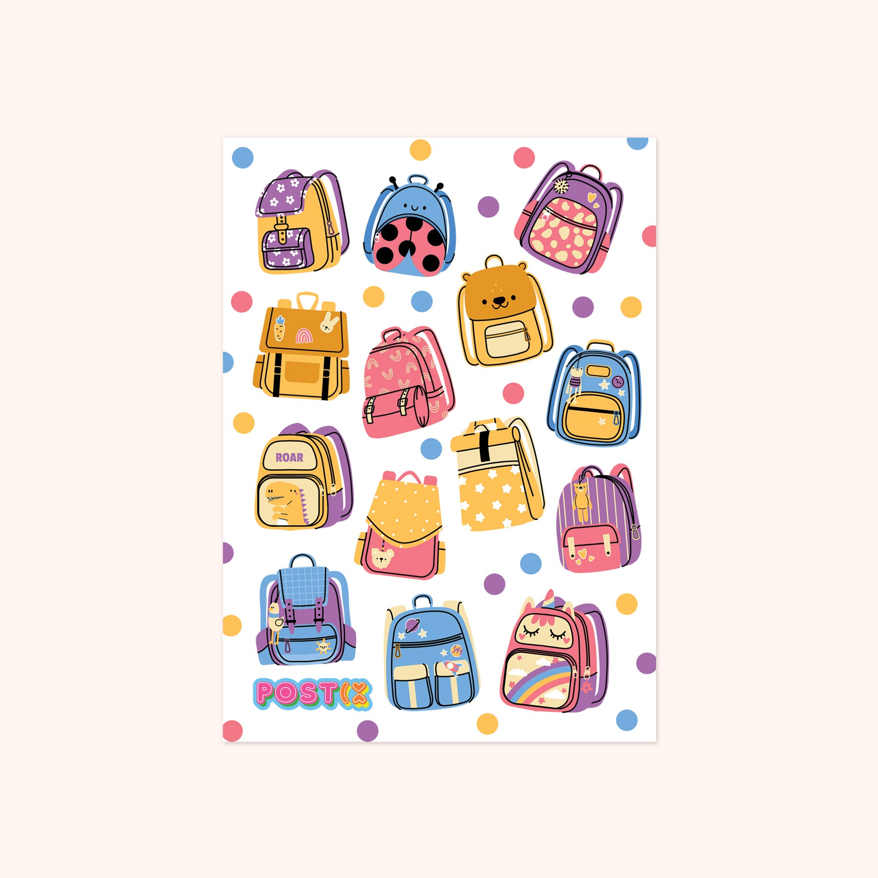  Stacks O' Backpacks A6 Sticker Sheet、mySite、ghnorth