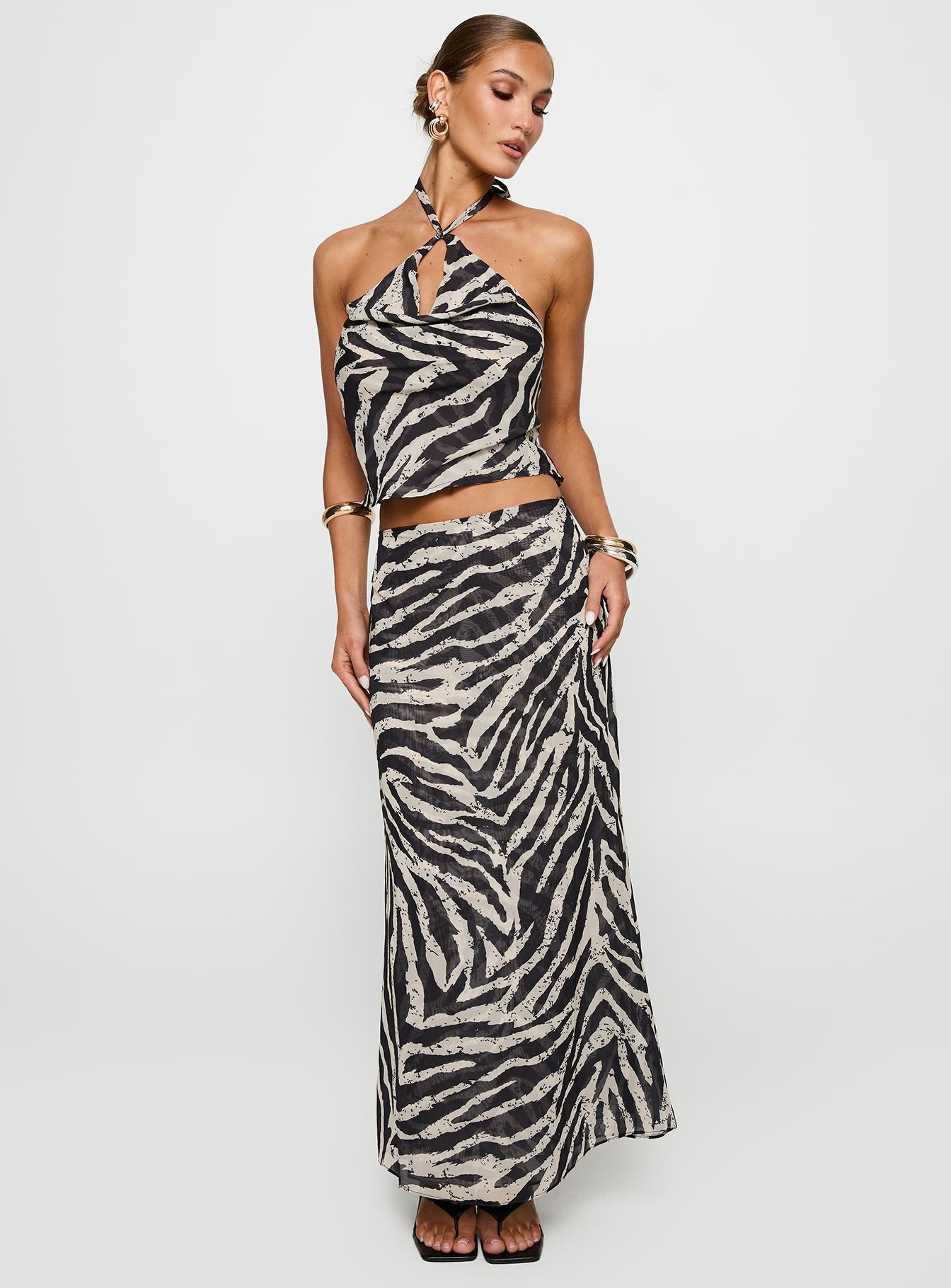 Eleganza Maxi Skirt Zebra、mySite、solidvoid
