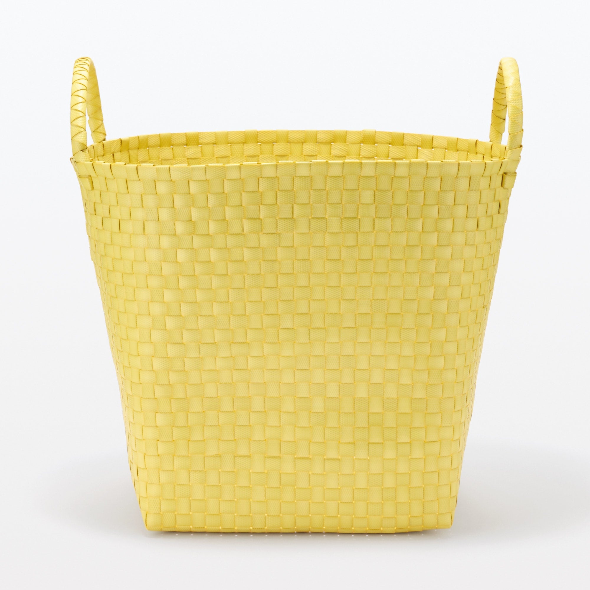  Recycled Polypropylene Strap Weave Basket - Yellow - Large (dia. 15.7 x H12.6)、mySite、sugarbowlscore