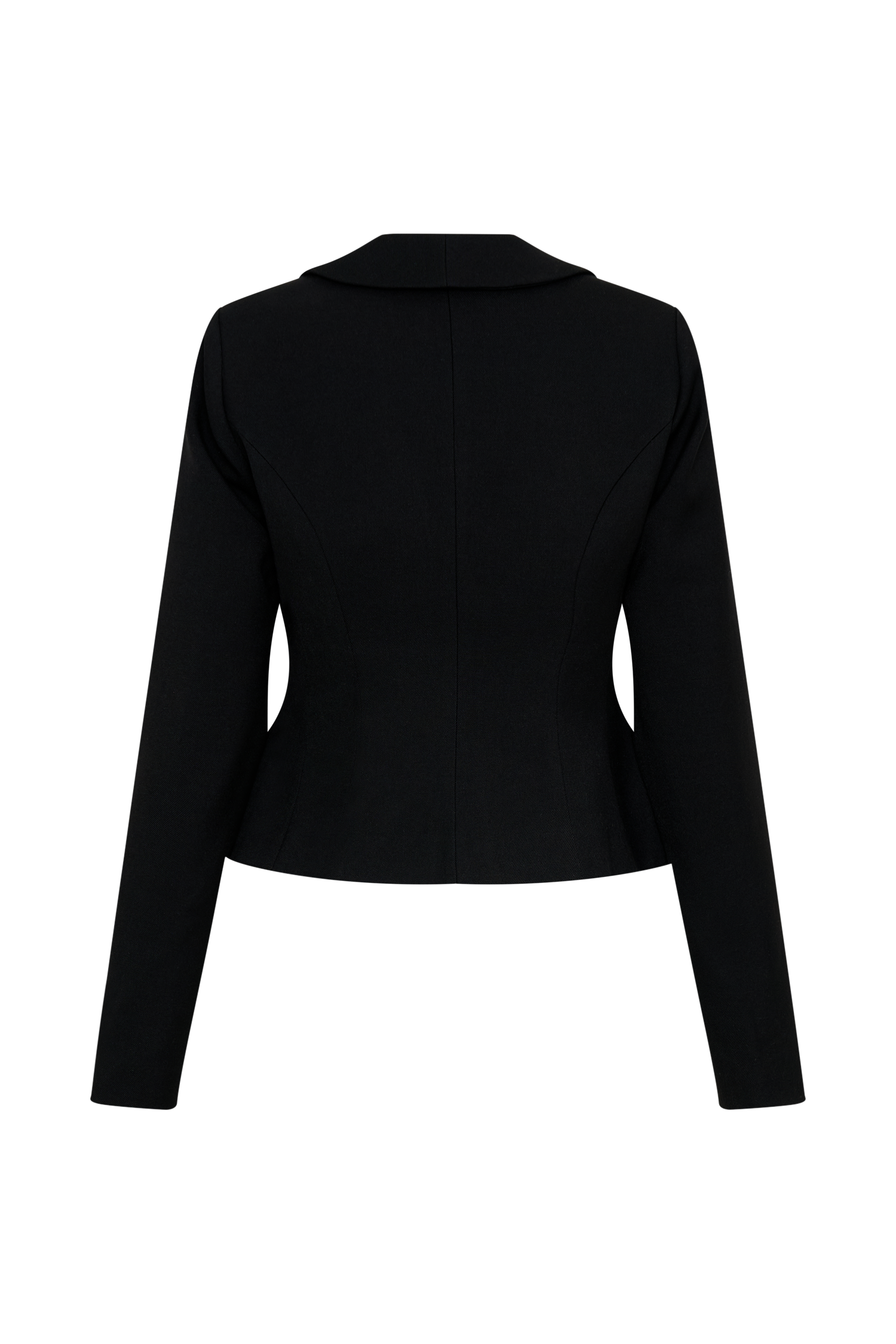 Gracia Suiting Long Sleeve Blazer - Black、mySite、solidvoid