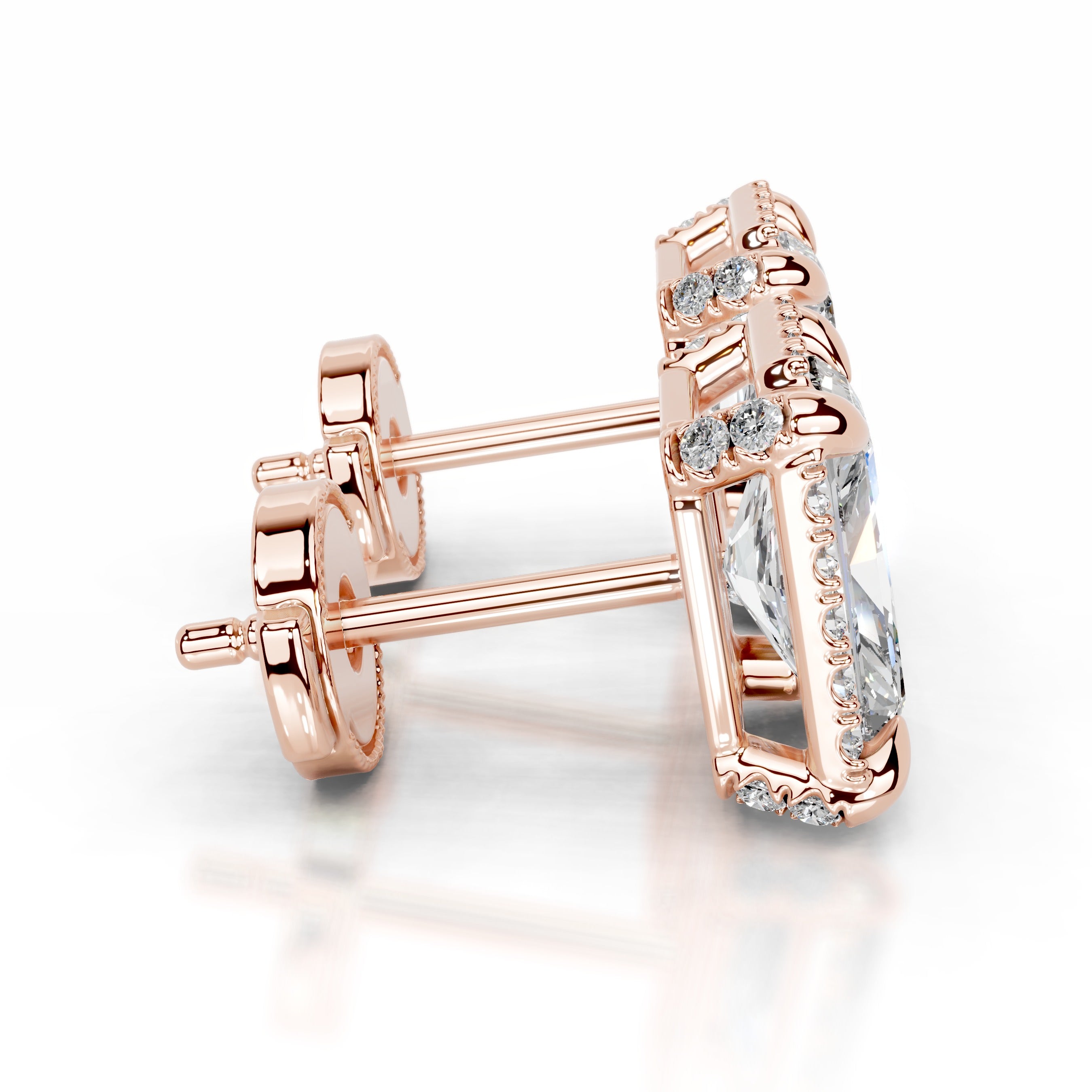 Ophelia Diamond Halo Earrings - 14K Rose Gold、mySite、hinf8tx79