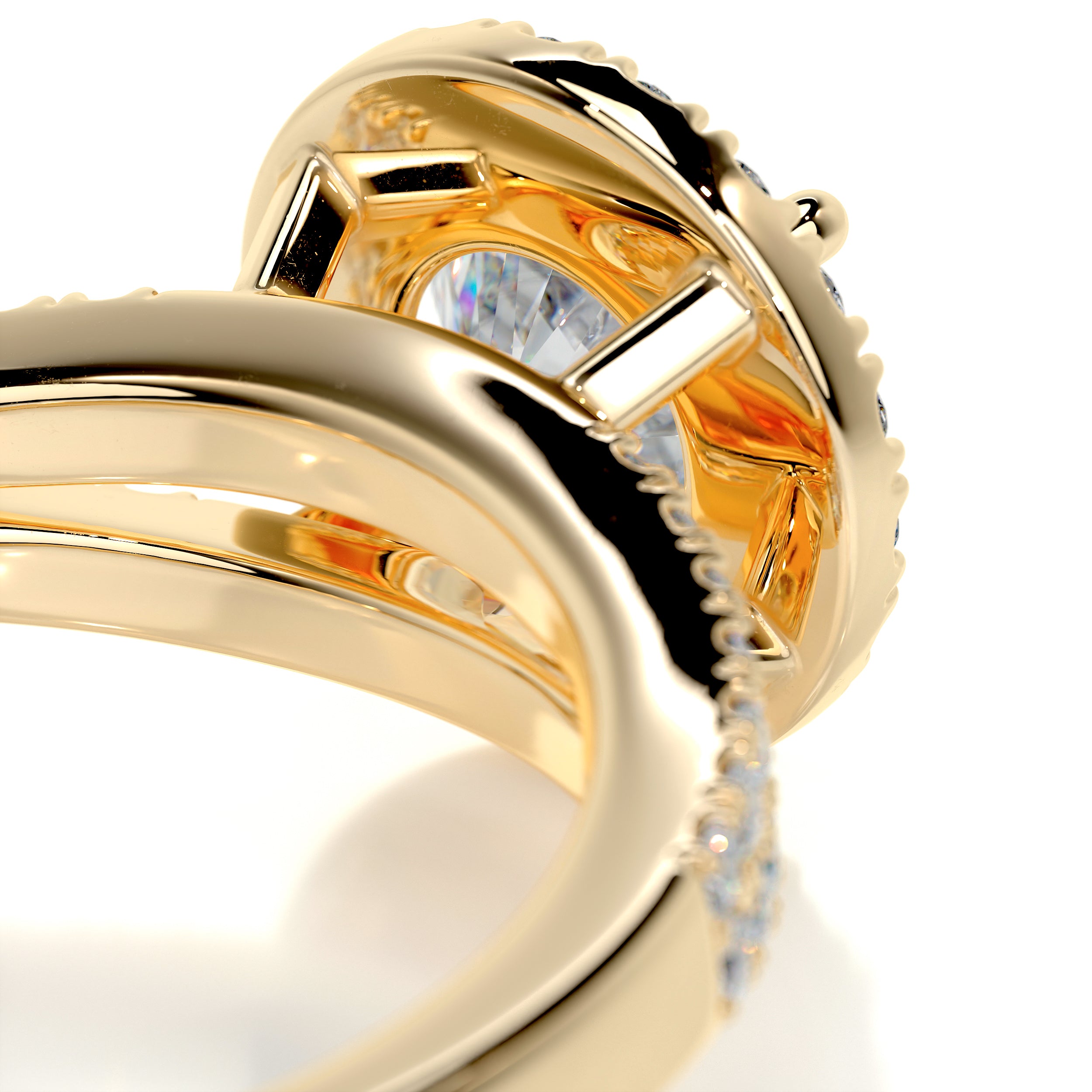 Hazel Moissanite & Diamond Ring -18K Yellow Gold、mySite、hinf8tx79
