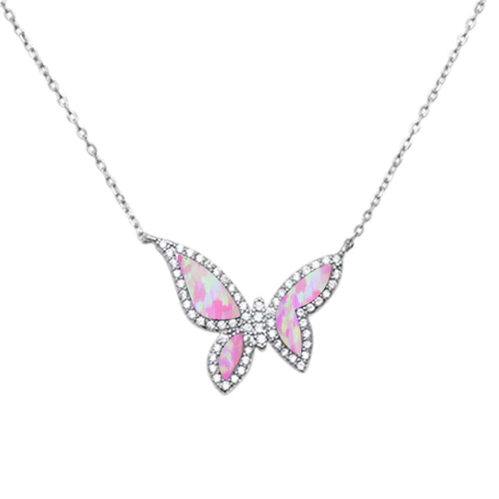 Butterfly Necklace Sterling Silver Different Stone Options、mySite、g9winljtr