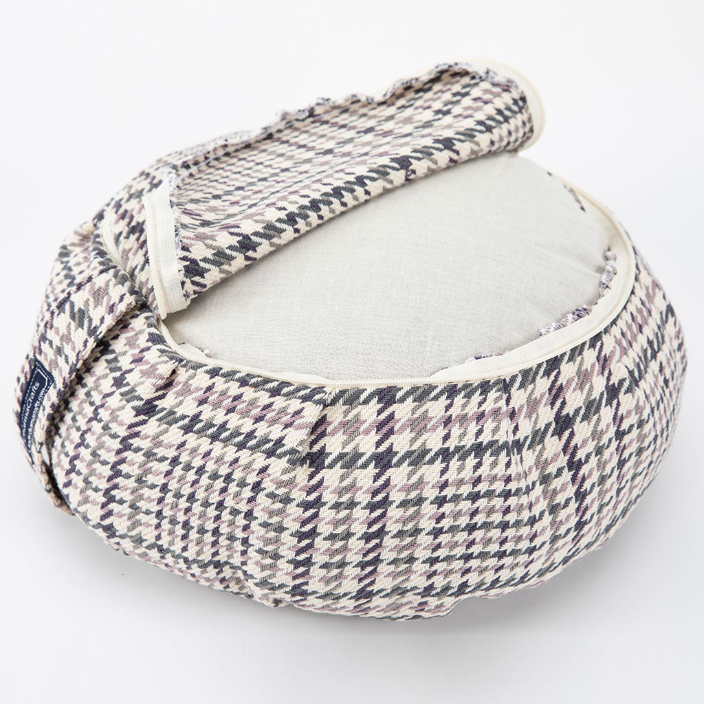 Houndstooth Plaid Buckwheat Hull Zafu - COVER ONLY、mySite、topwebapps