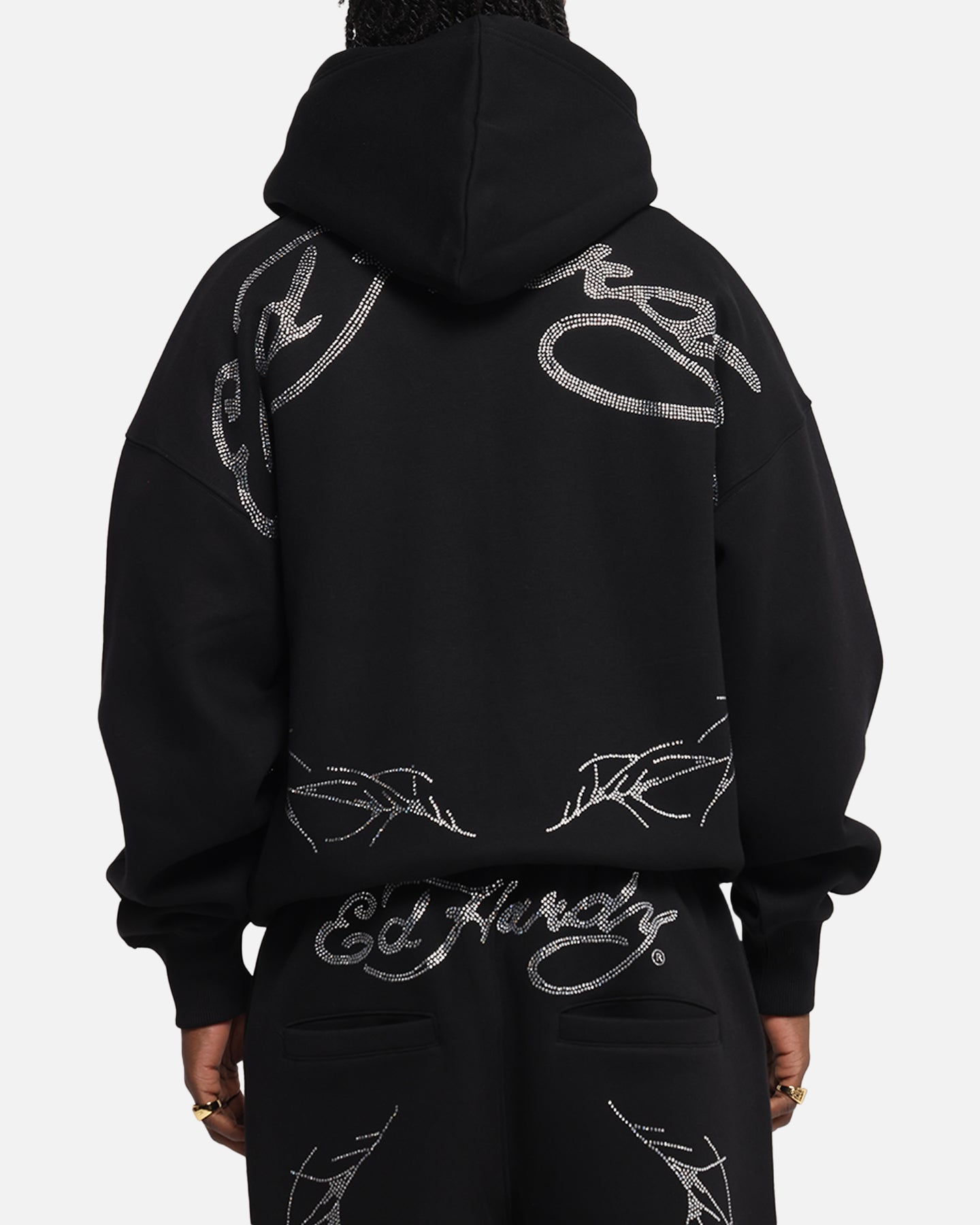 Ed Hardy Cyber Rhinestone Zip-Up Hoodie Black、mySite、zt4zffjzw