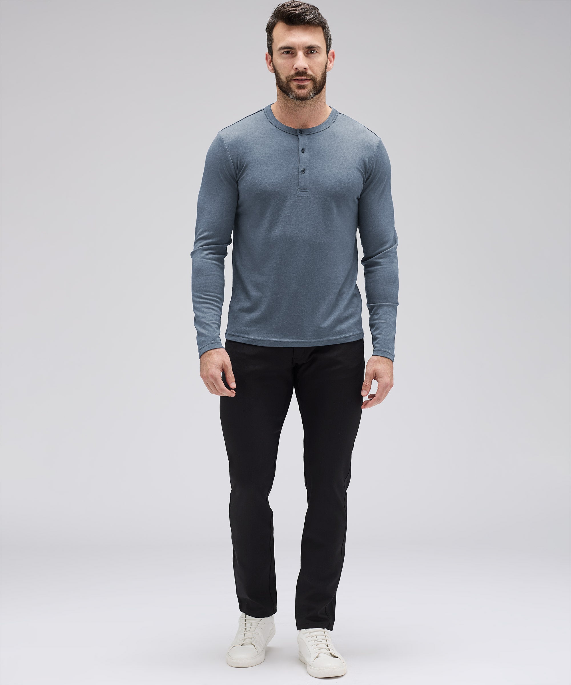 Men's Long Sleeve Merino Henley、mySite、noshort