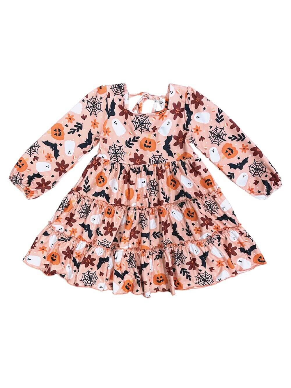 Frightfully Fun Fall Girls Long Sleeve Dress、mySite、camillekostekn