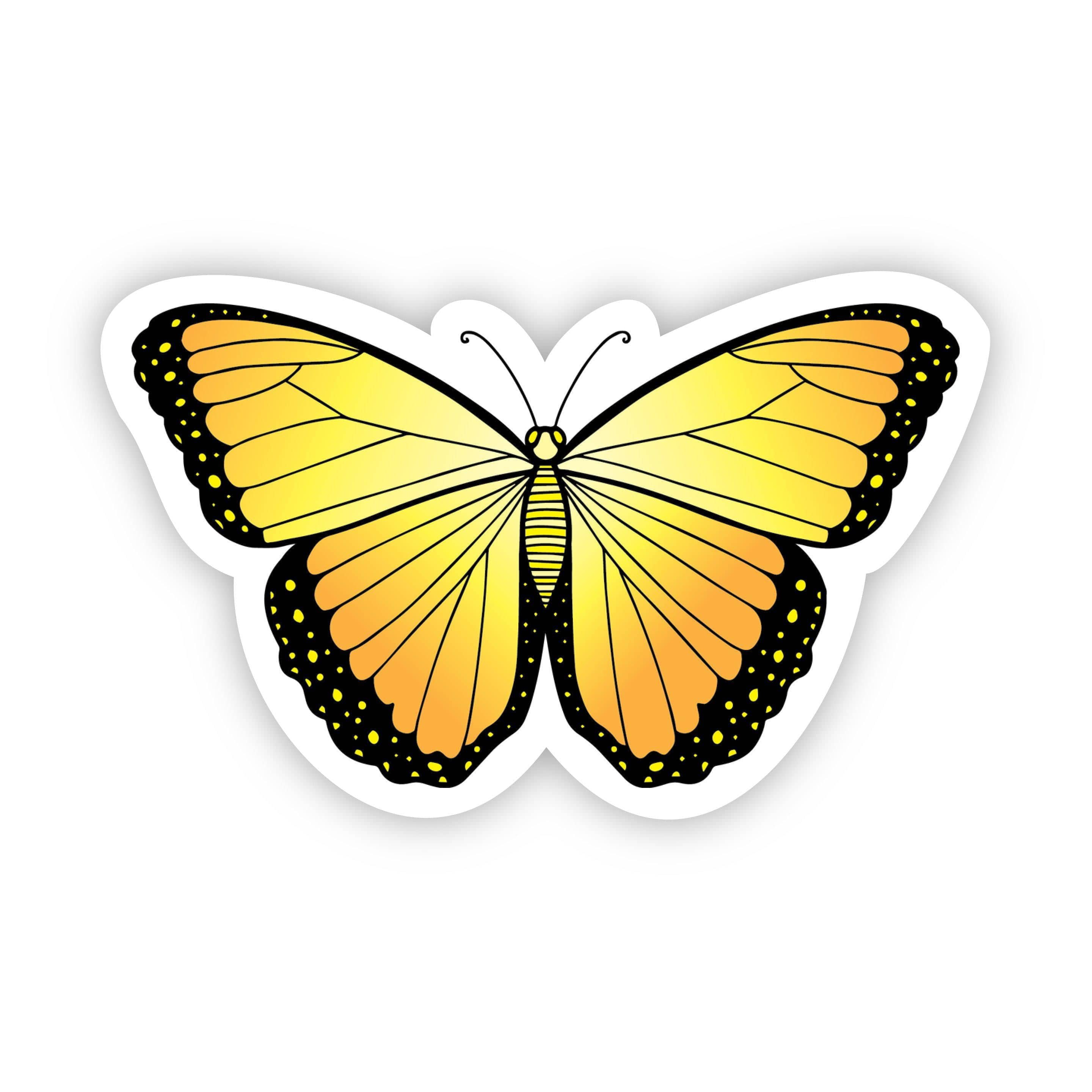  Butterfly Yellow Aesthetic Sticker、mySite、elrpsem3k