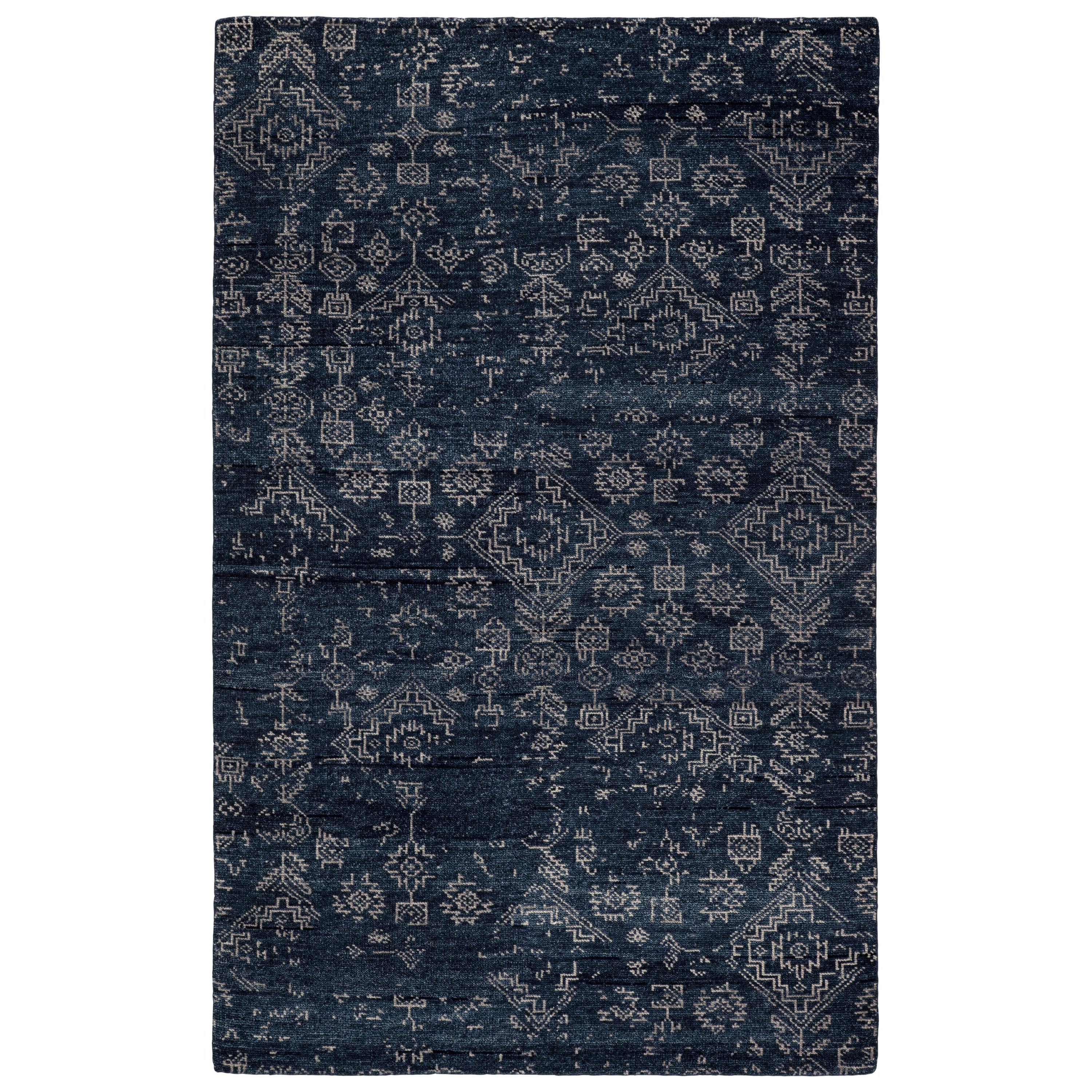 Azuma Hand-Knotted Tribal Dark Blue Light Gray Area Rug、mySite、gigharbornorthrealestate