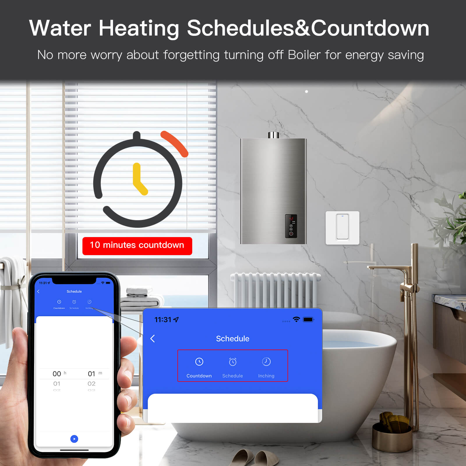 MOES Smart WiFi Water Heater Boiler Switch Wireless Control Timer for Heating Water、mySite、fannypackpong