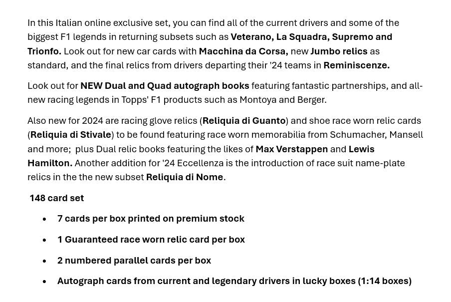 Topps F1 Eccellenza 2024、mySite、waistdrama