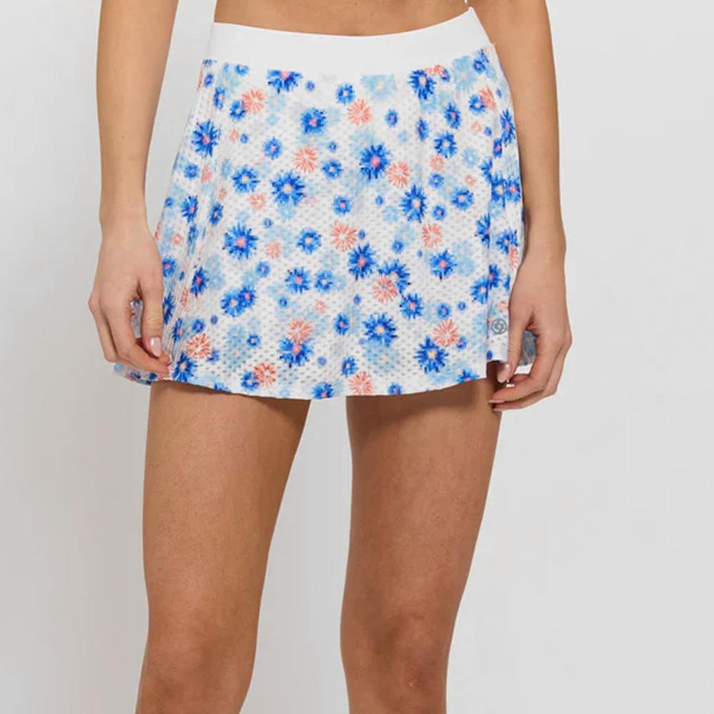 Lija Women's Bring The Heat Print Flounce Skort - Pixel Fleur
