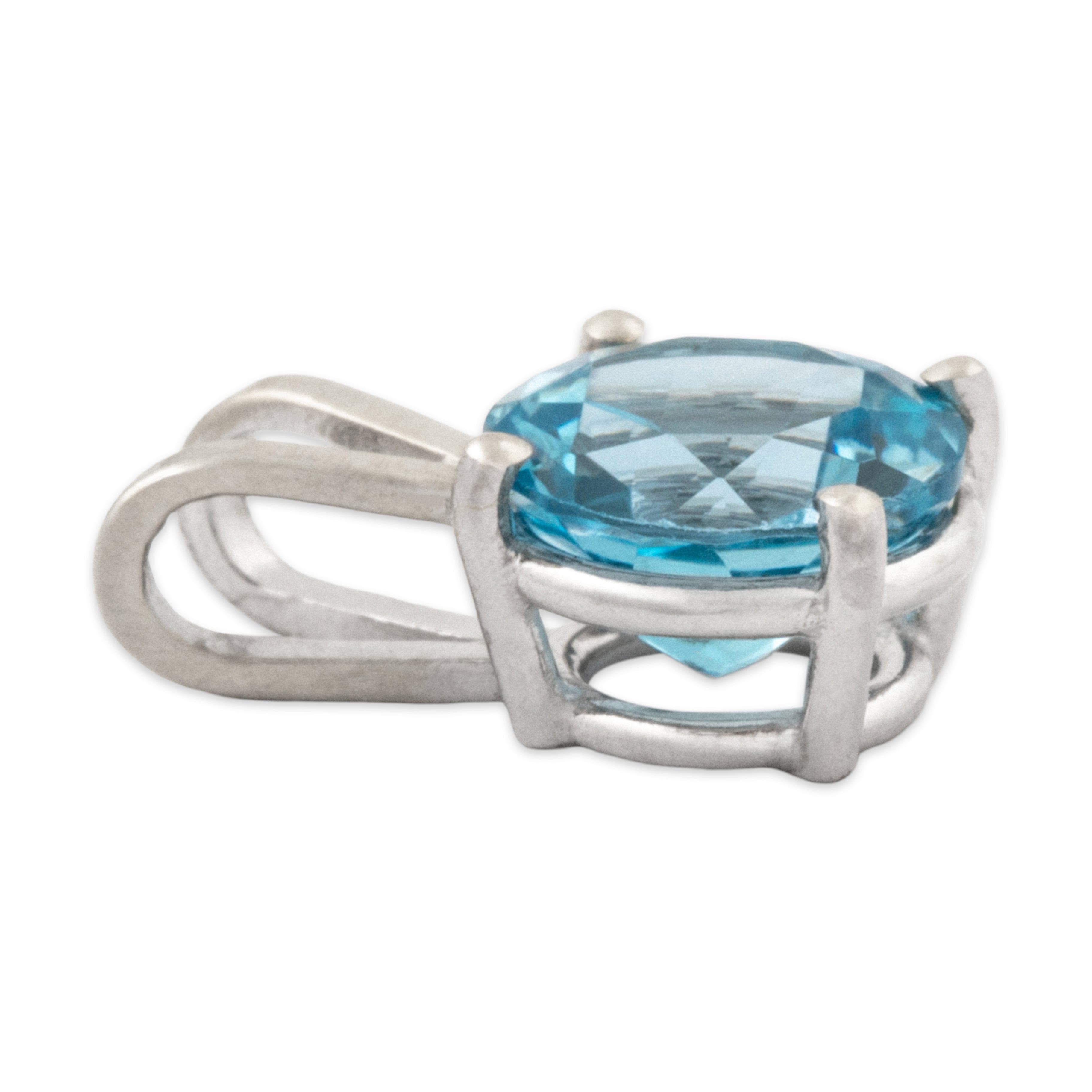 Vintage 14k White Gold 2.13ct Topaz Solitaire Pendant、mySite、hinf8tx79