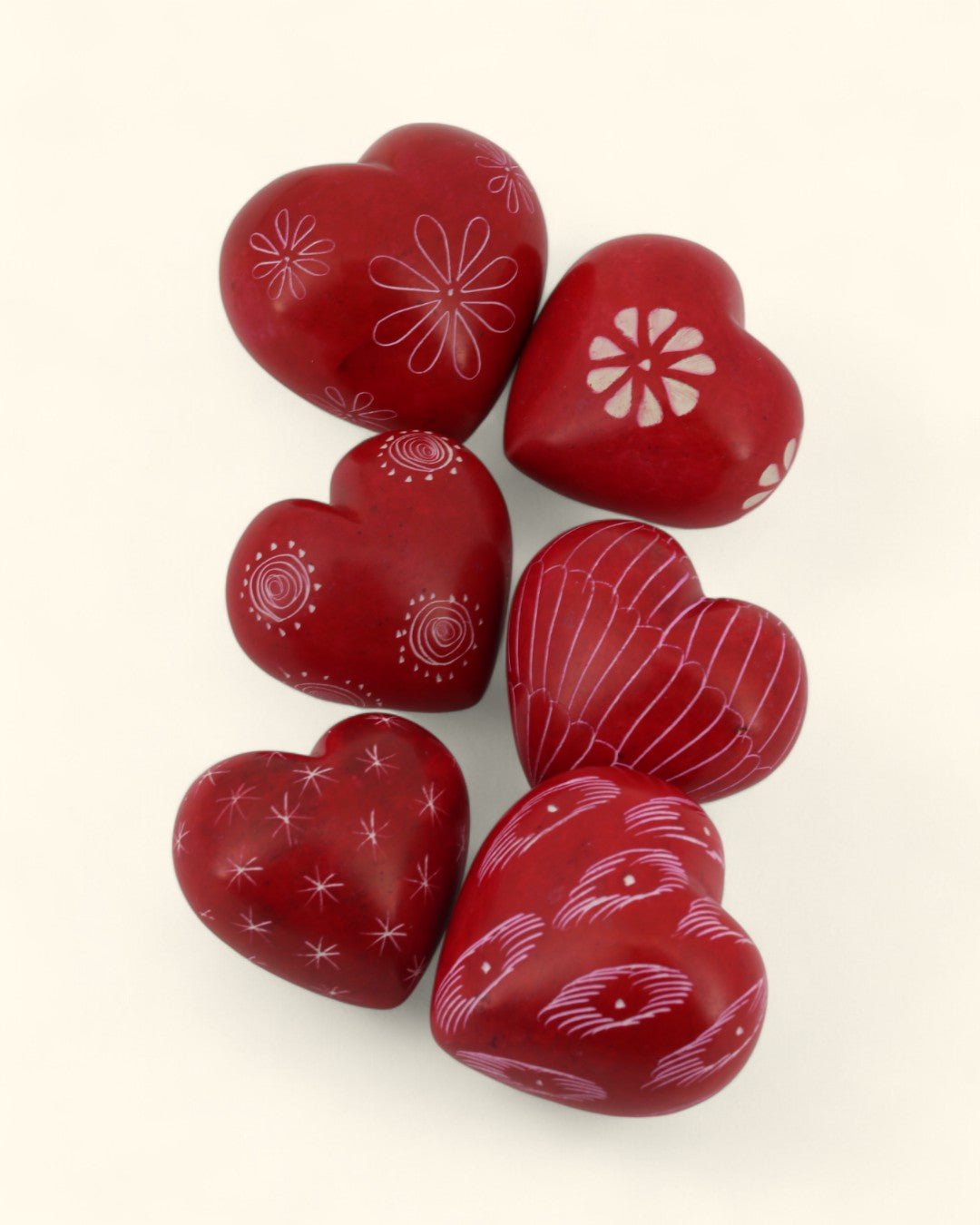 Red Soapstone Heart Set of 6、mySite、topwebapps