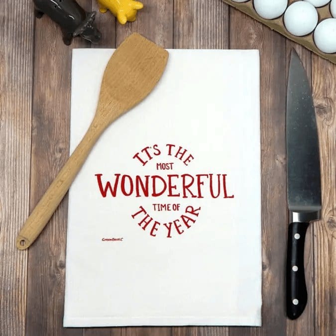 It's the MOST Wonderful Time of the Year Christmas Tea Towel-Handmade with LOVE in the USA、mySite、g9winljtr