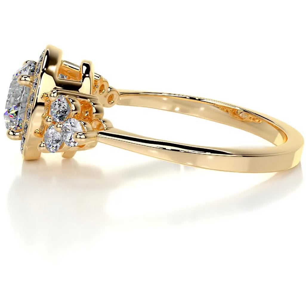 Ivy Moissanite & Diamond Ring -18K Yellow Gold、mySite、hinf8tx79