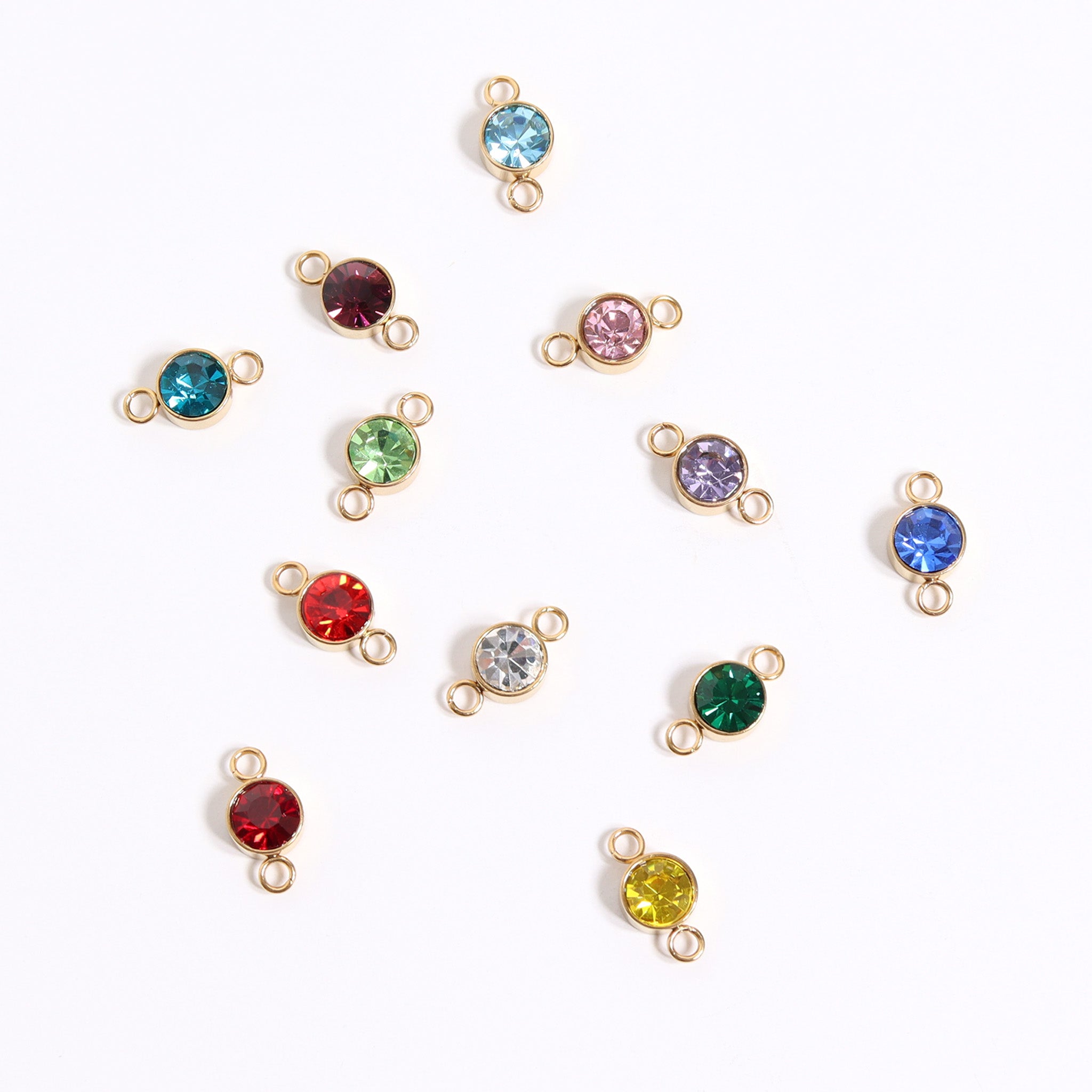 18K Gold PVD Stainless Steel Birthstone Connector Charm / PDL0122、mySite、dreamappss