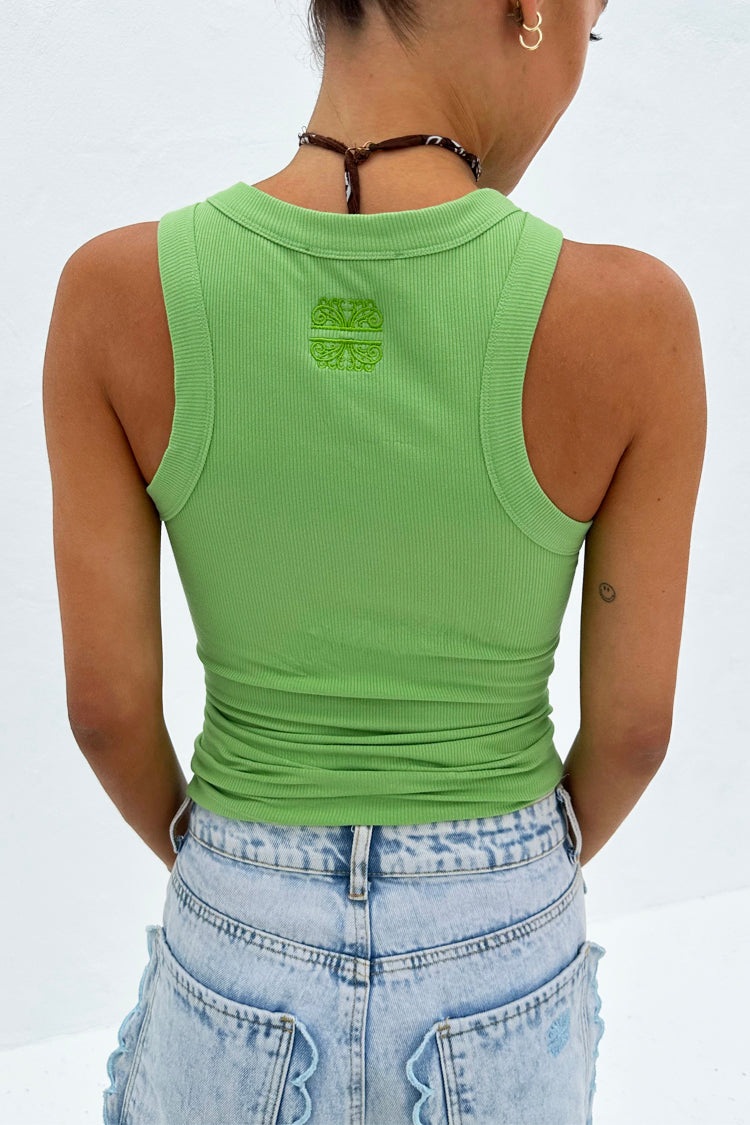 Green Ribbed Tank Top、mySite、solidvoid
