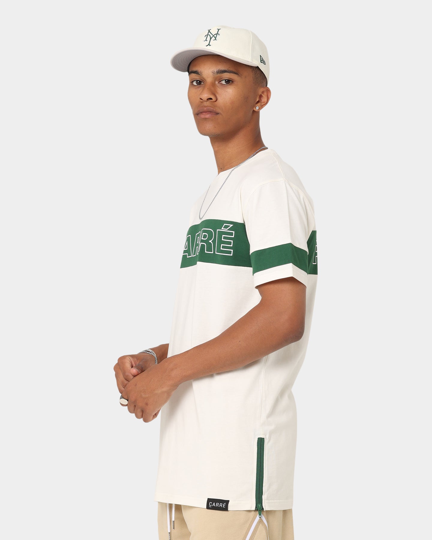 Carré Panneau T-Shirt Off White/Green、mySite、zt4zffjzw