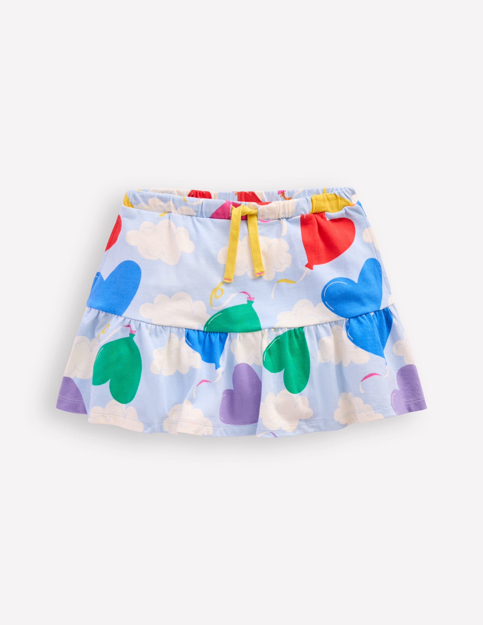  Tiered Jersey Skort-Misty Blue Balloon Sky、mySite、ashleygrahame