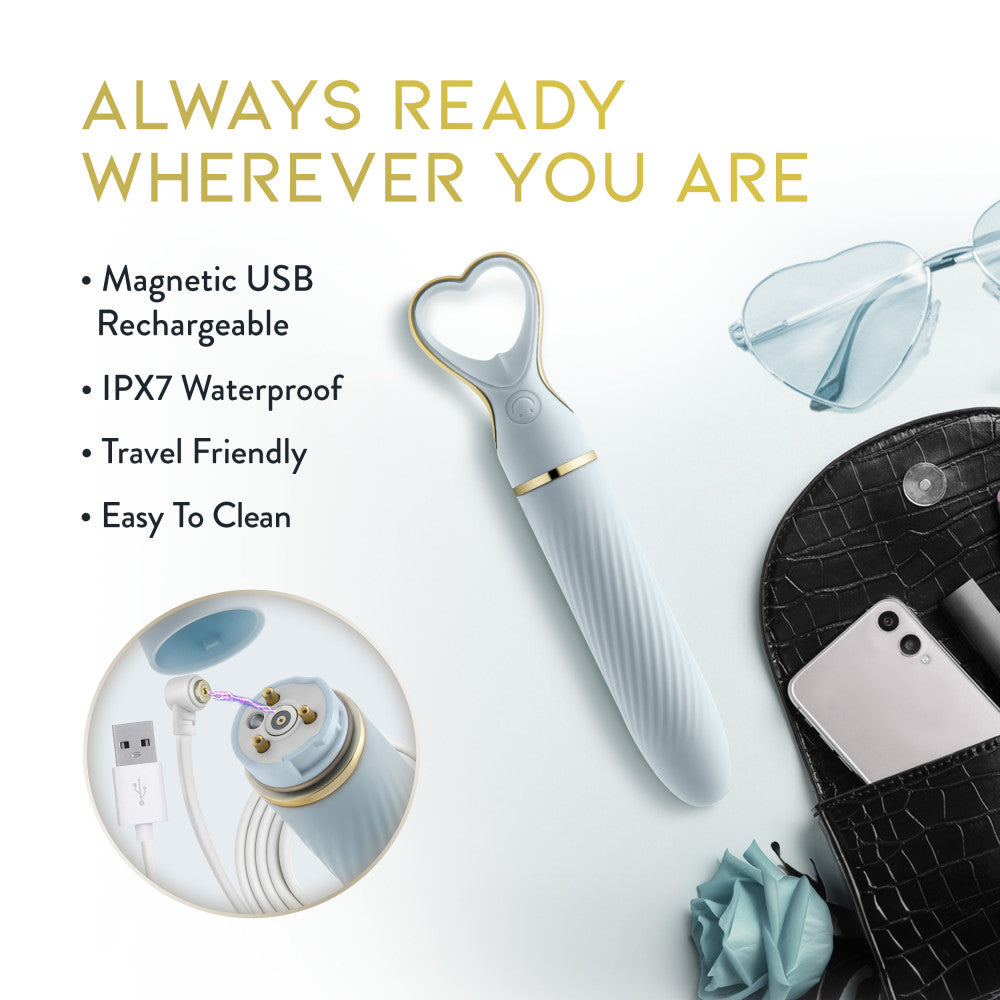 Delice™ By Blush® | Heartthrob Silicone Bullet Vibrator With Heart-Shaped Handle – Something Blue、mySite、bottomscart