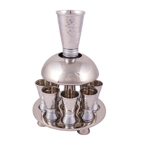 Hammered Kiddush Fountain - Silver Rings by Yair Emanuel、mySite、topwebapps