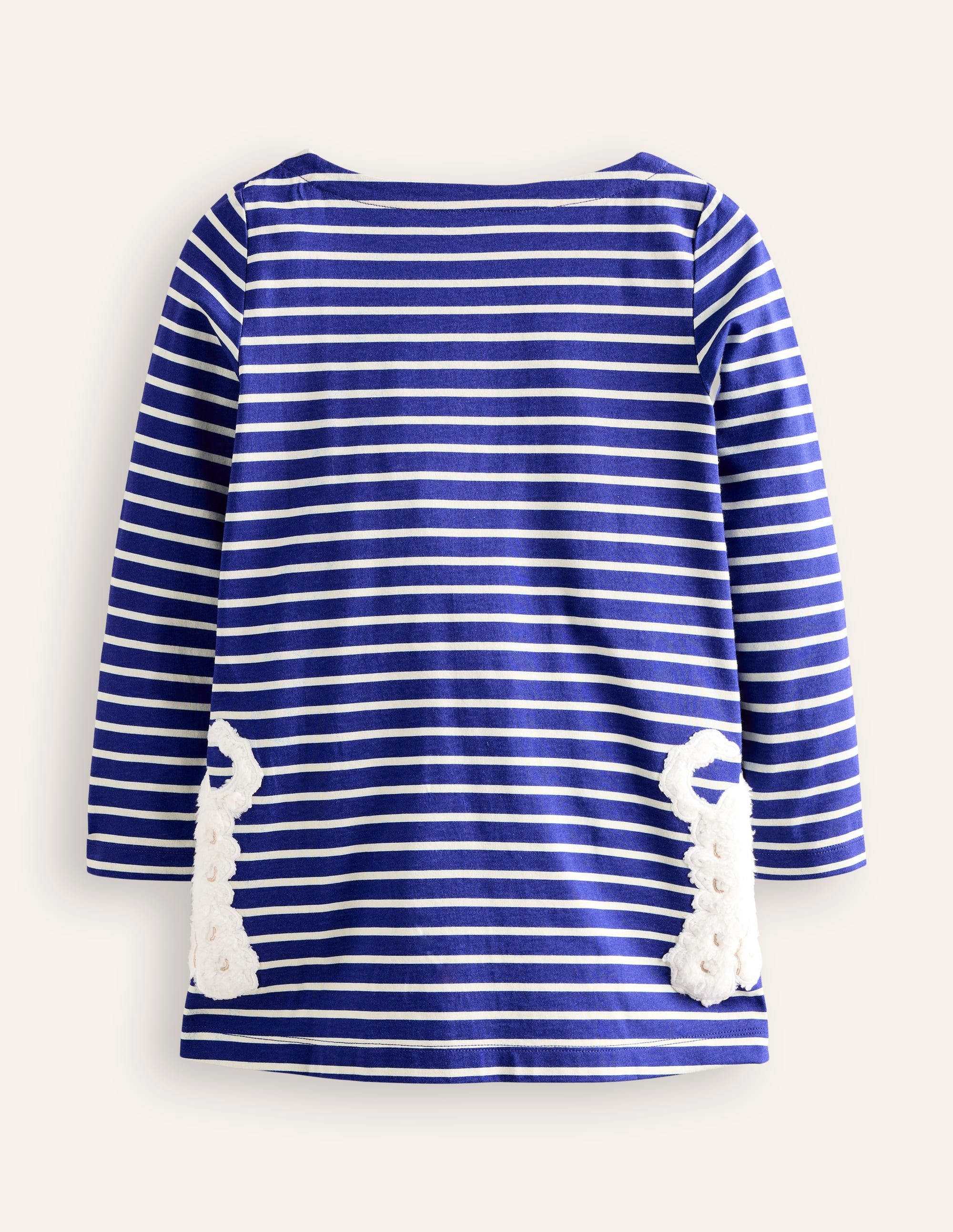  Long Sleeve Applique Tunic-Starboard Blue/ Ivory Dogs、mySite、ashleygrahame