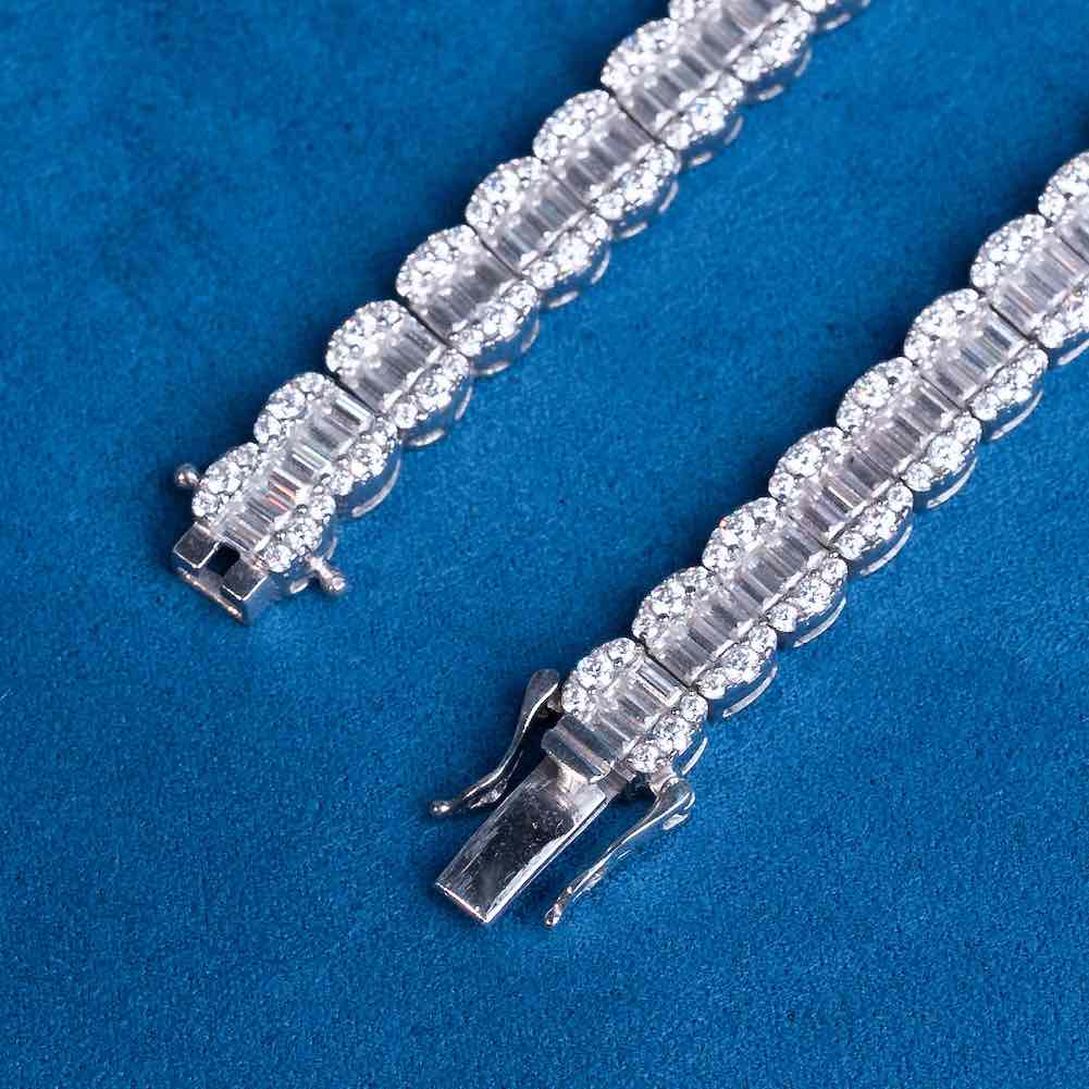 7MM Moissanite Baguette Tennis Chain 14K Gold、mySite、hinf8tx79