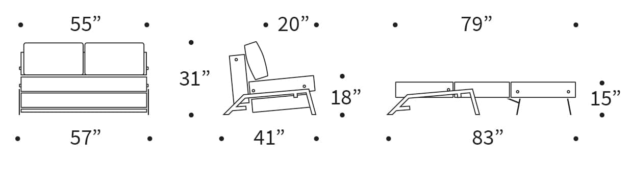 Cubed Full Size Sofa Bed With Chrome Legs、mySite、neckold