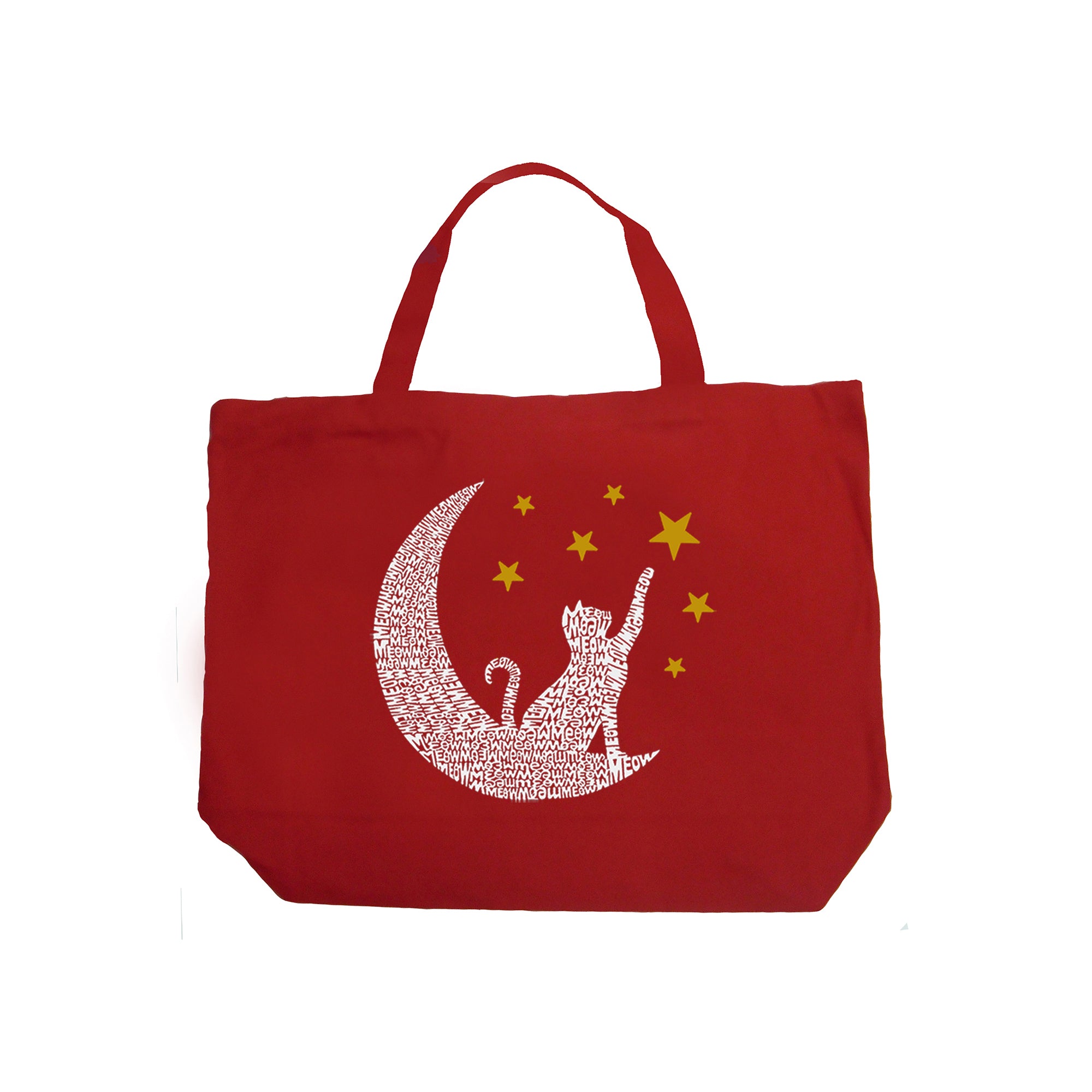 Cat Moon - Large Word Art Tote Bag、mySite、camillekostekn