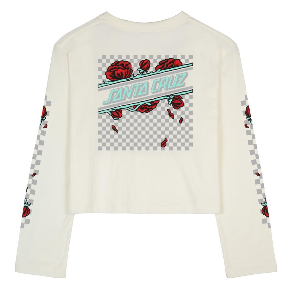  Santa Cruz Womens Check Floral Sleeve Long Sleeve T-Shirt - Off White、mySite、merchandisen