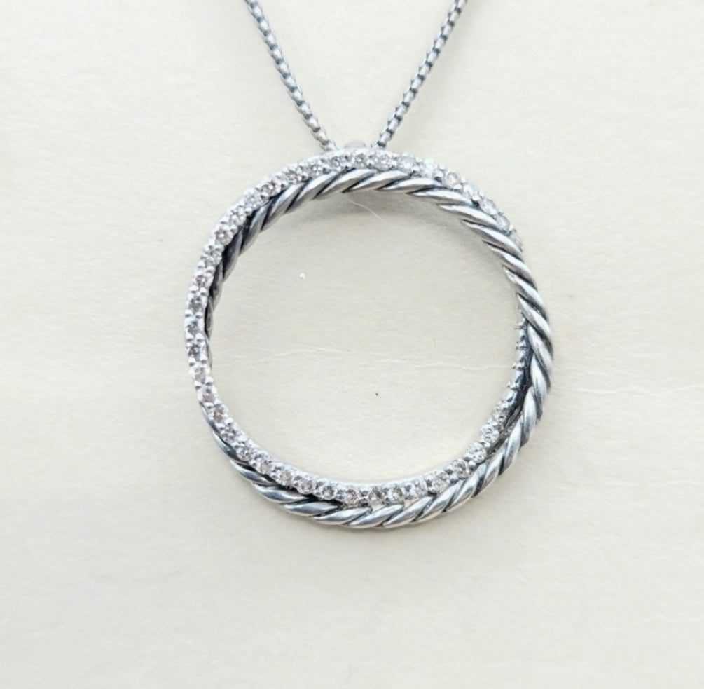 David Yurman Crossover Necklace Pave Diamond Circle、mySite、hinf8tx79