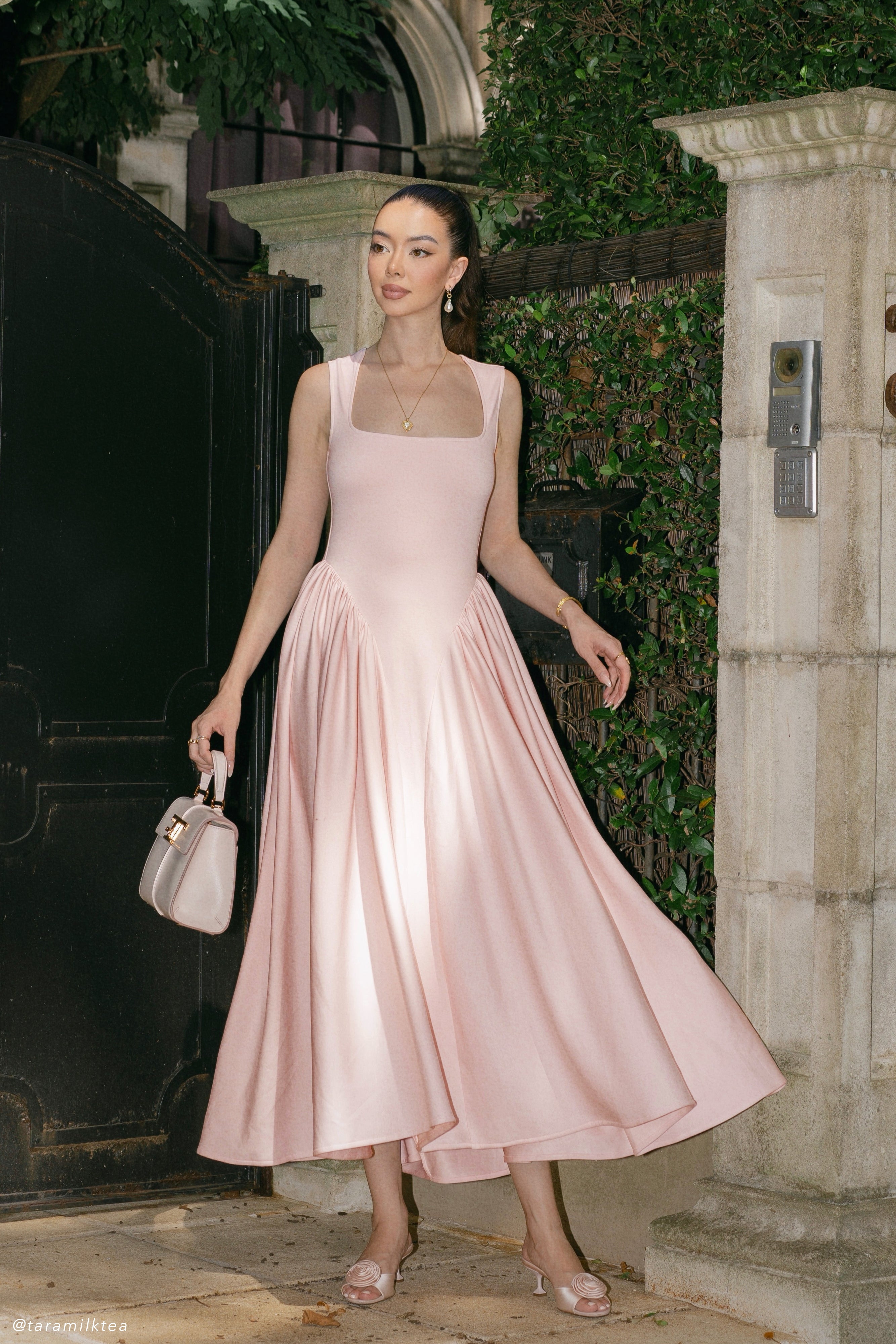 Sharon Scuba Jersey Midi Dress - Ballet Pink、mySite、solidvoid