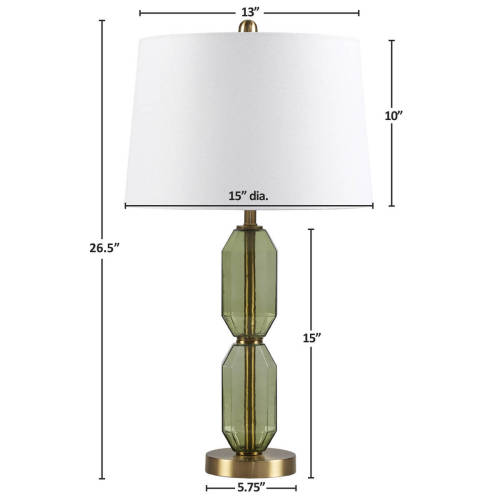Faceted Green Glass Table Lamp Green See below、、eastwooduniform