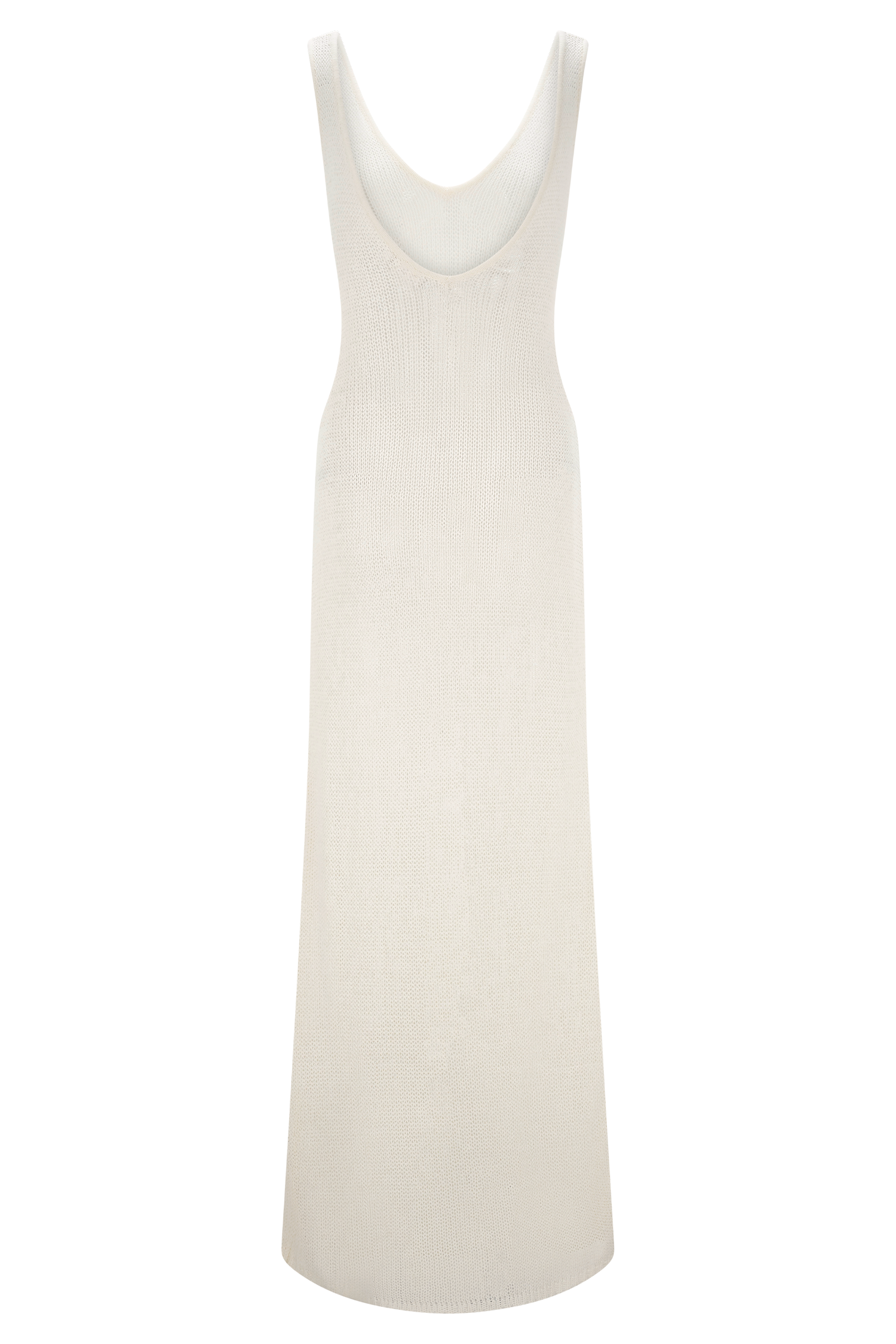 Ari Tape Yarn Knit Maxi Dress - White、mySite、solidvoid